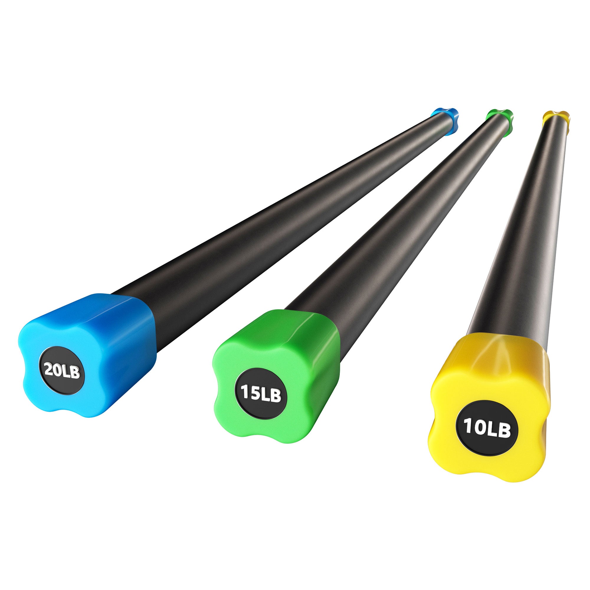 Signature Fitness Total Body Workout & Exercise Weighted Bar Padded Grip, 3 Pack - Smart-nests