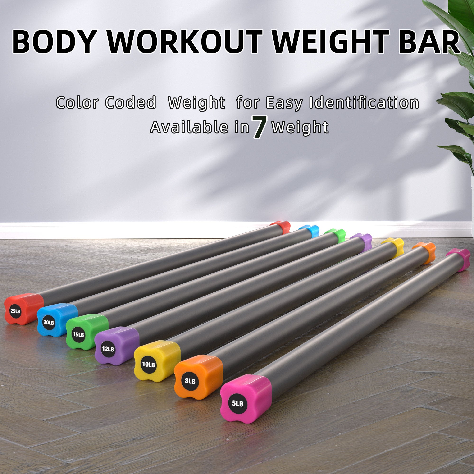 Signature Fitness Total Body Workout & Exercise Weighted Bar Padded Grip, 3 Pack - Smart-nests