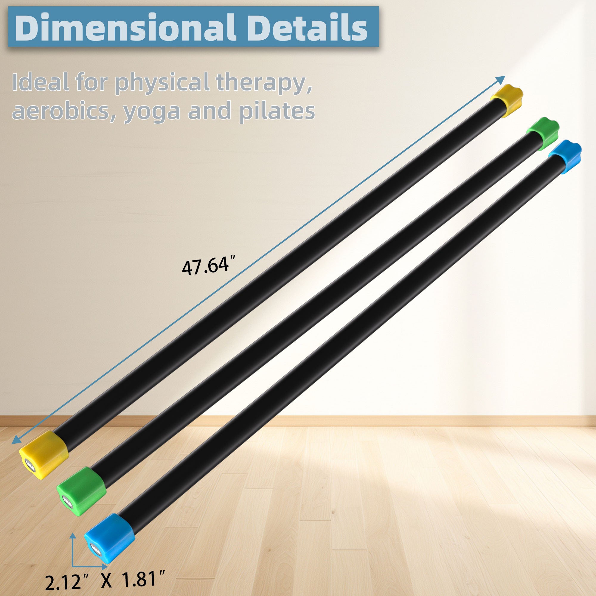 Signature Fitness Total Body Workout & Exercise Weighted Bar Padded Grip, 3 Pack - Smart-nests