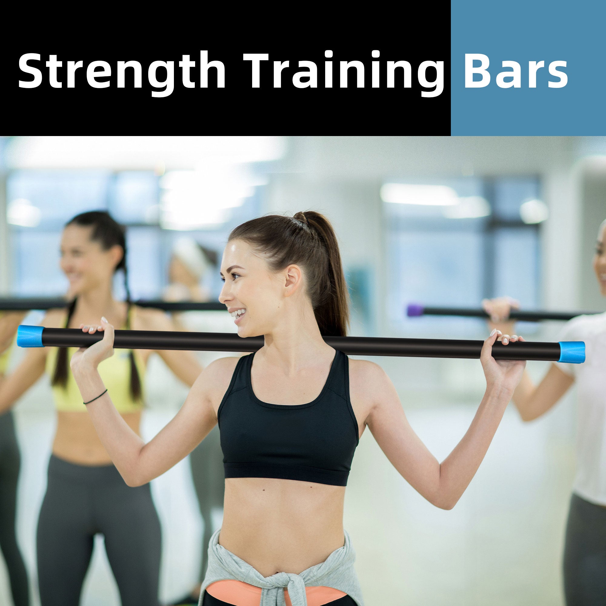 Signature Fitness Total Body Workout & Exercise Weighted Bar Padded Grip, 3 Pack - Smart-nests