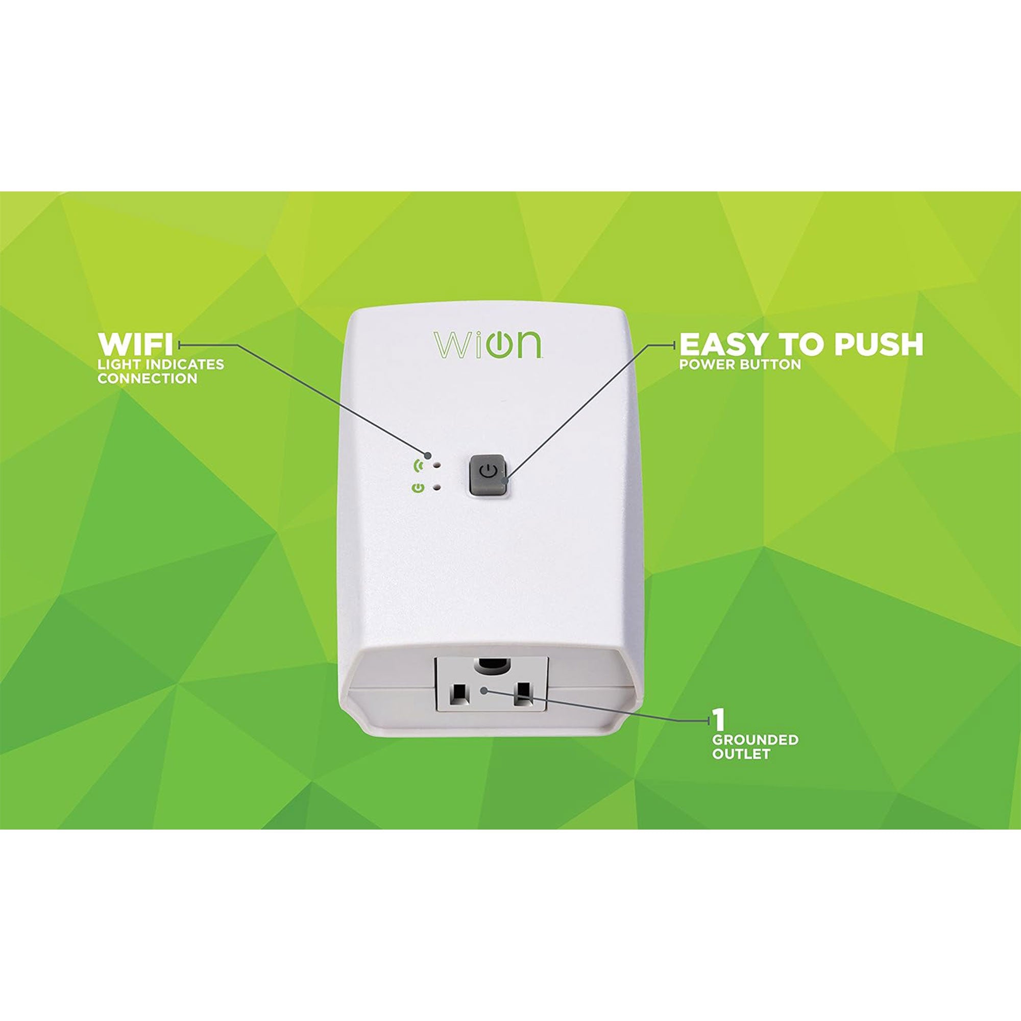 Wion 125V 60 Hertz WiFi Receptacle with Wireless Switch & Programmable Timer - Smart-nests