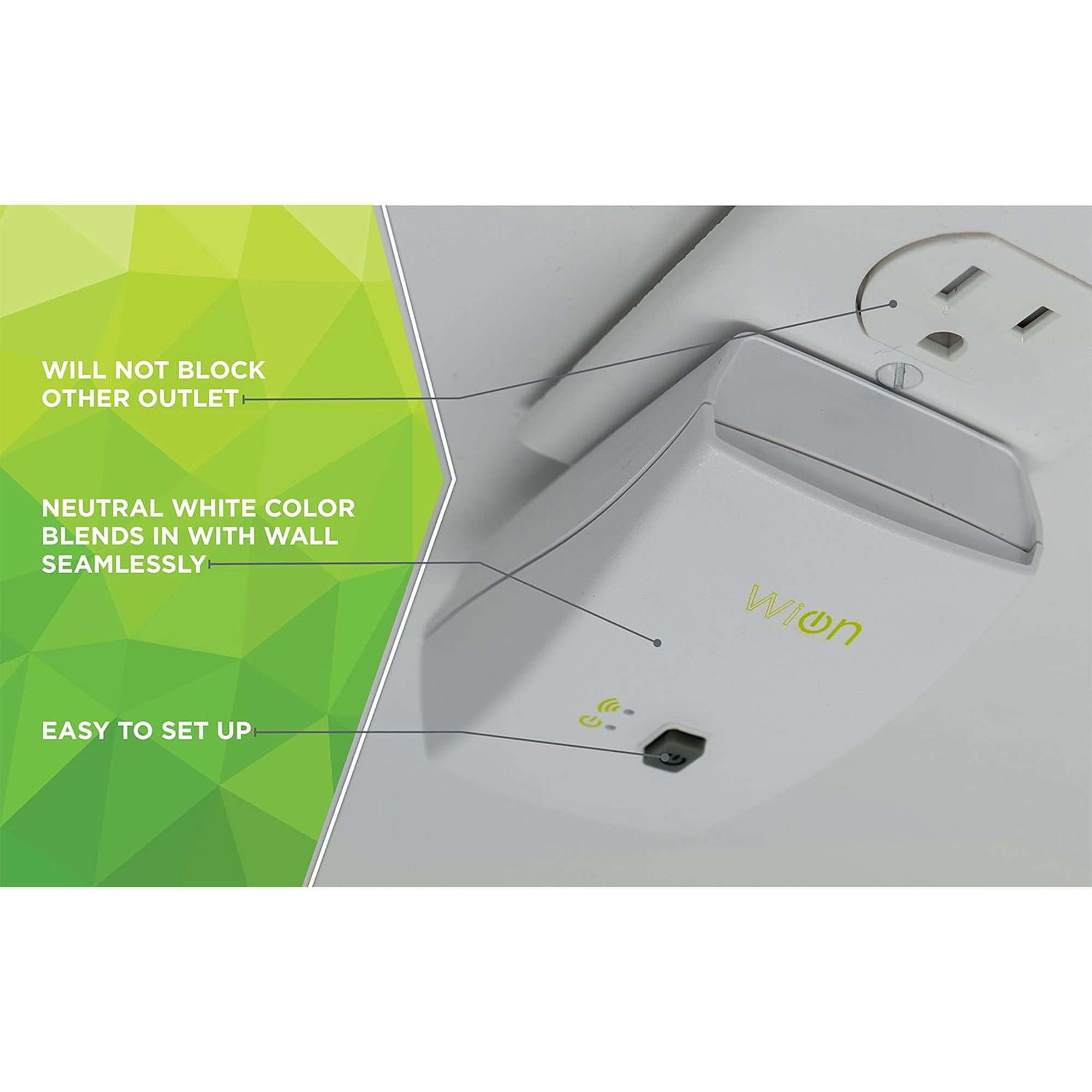 Wion 125V 60 Hertz WiFi Receptacle with Wireless Switch & Programmable Timer - Smart-nests