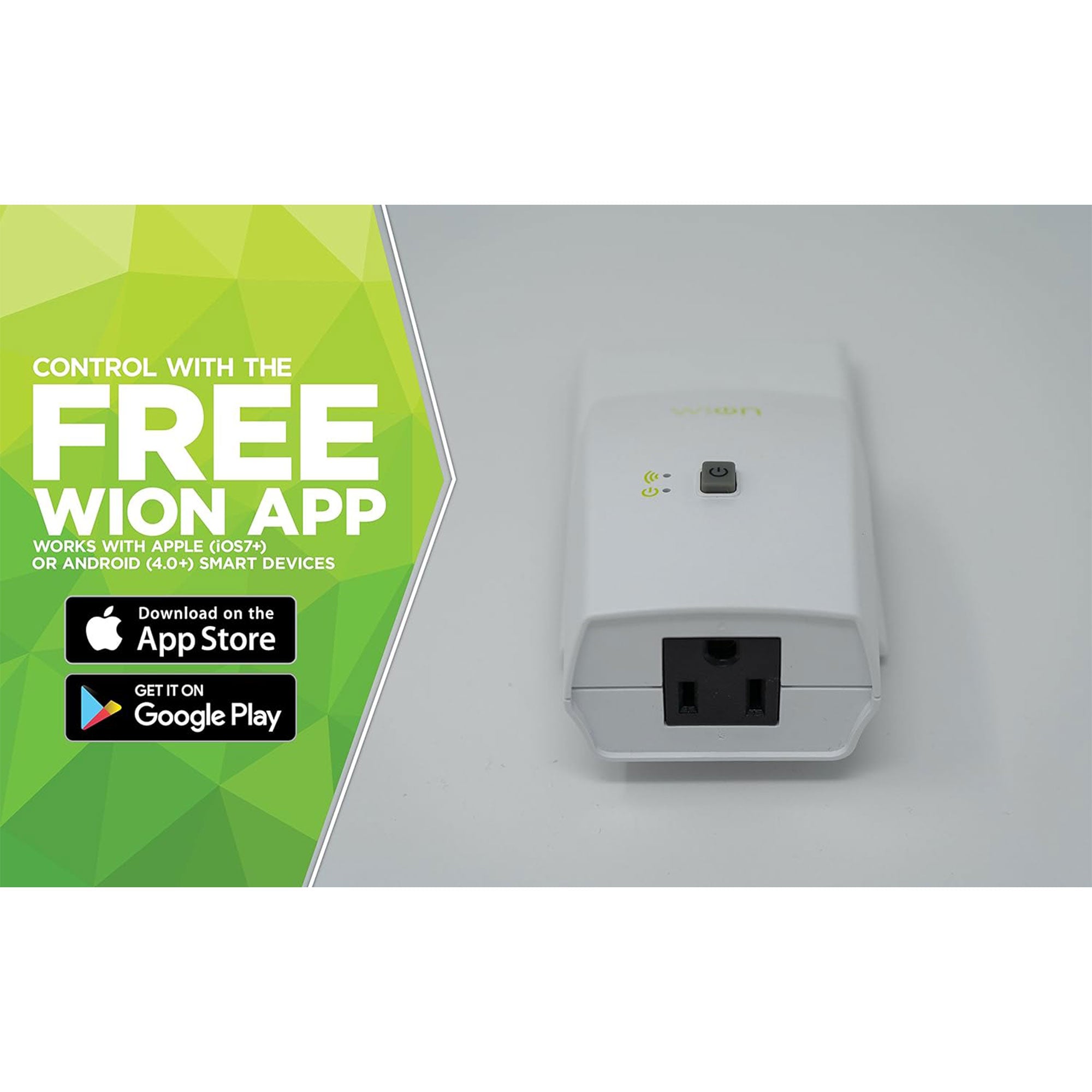 Wion 125V 60 Hertz WiFi Receptacle with Wireless Switch & Programmable Timer - Smart-nests