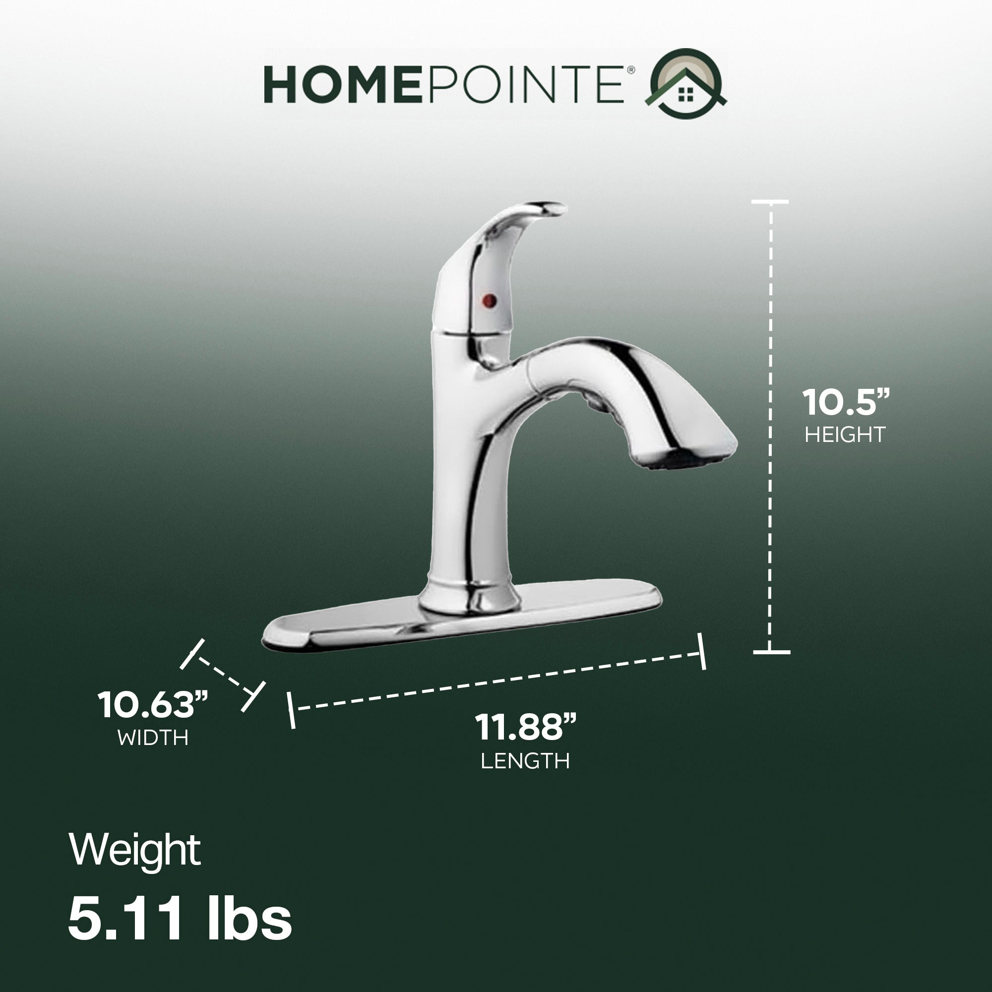 HomePointe Single Loop Handle Kitchen Faucet With Pull Out Spray, Chrome Finish - Smart-nests