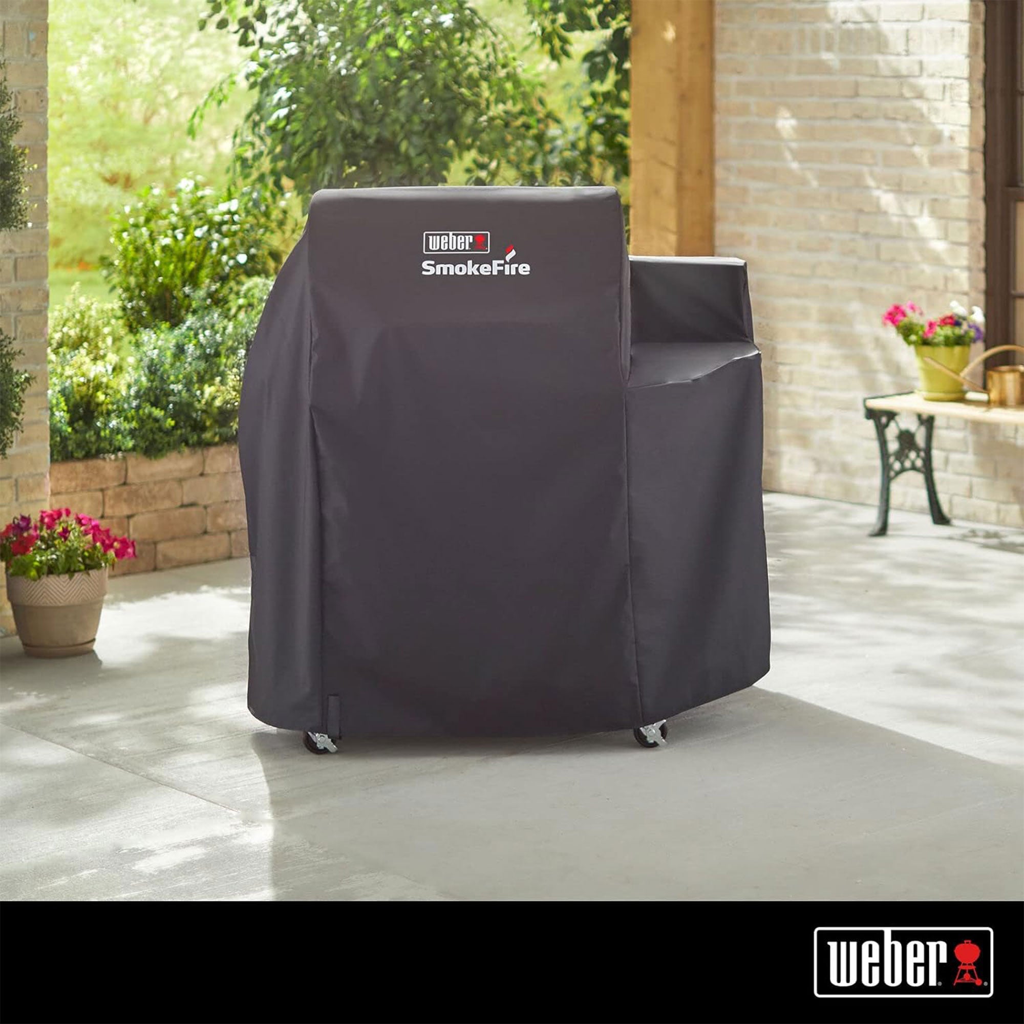 Weber SmokeFire EX4 Wood Pellet BBQ Grill Heavy Duty Polyester Cover, Black - Smart-nests