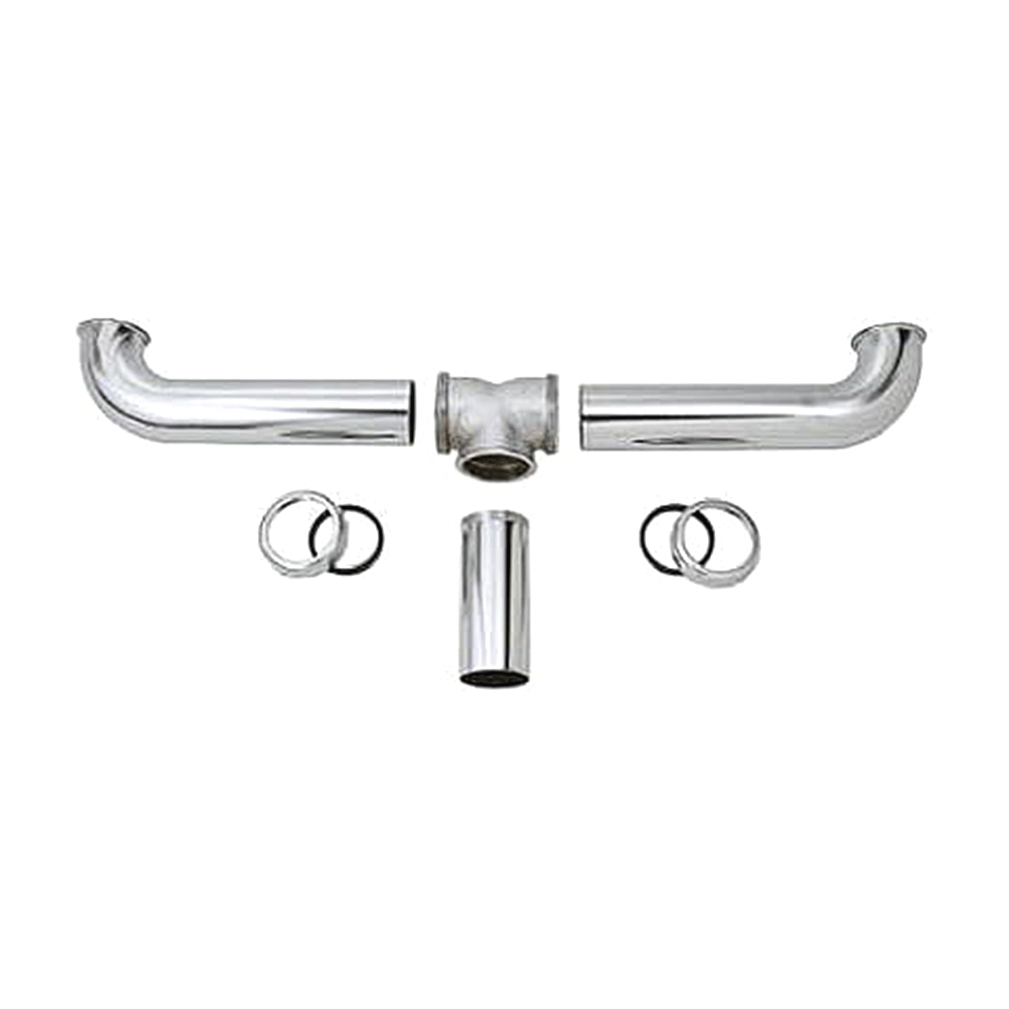 Master Plumber 2 Bowl Center Outlet Drain with Chrome Plated Brass for Sinks - Smart-nests