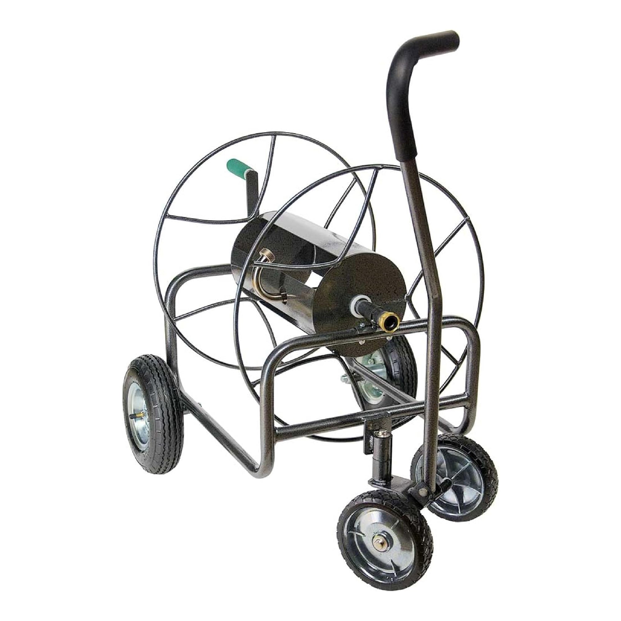 Yard Butler 4 Wheel Heavy Duty Steel Hose Truck Holds 400 Feet of Hose, Black - Smart-nests