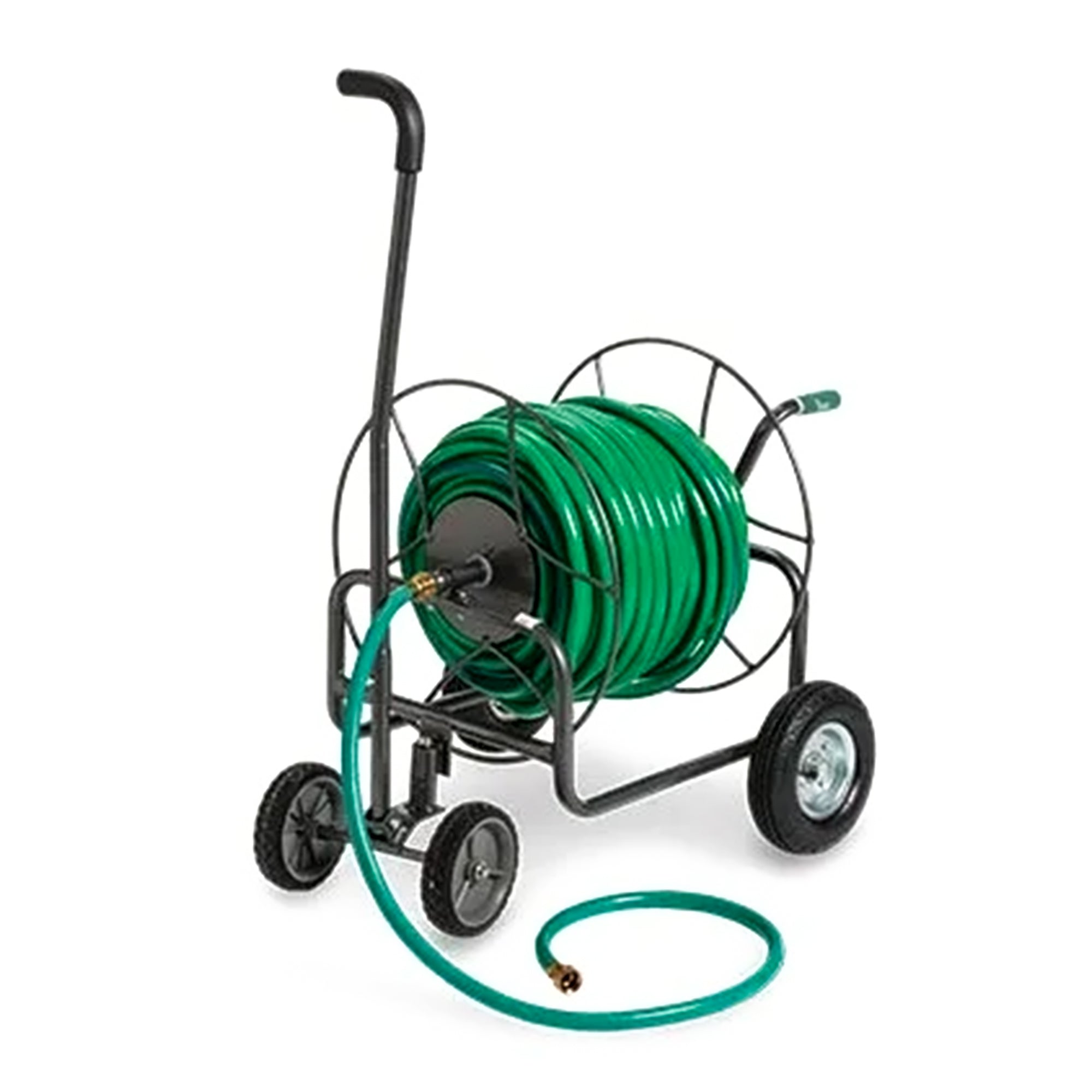 Yard Butler 4 Wheel Heavy Duty Steel Hose Truck Holds 400 Feet of Hose, Black - Smart-nests