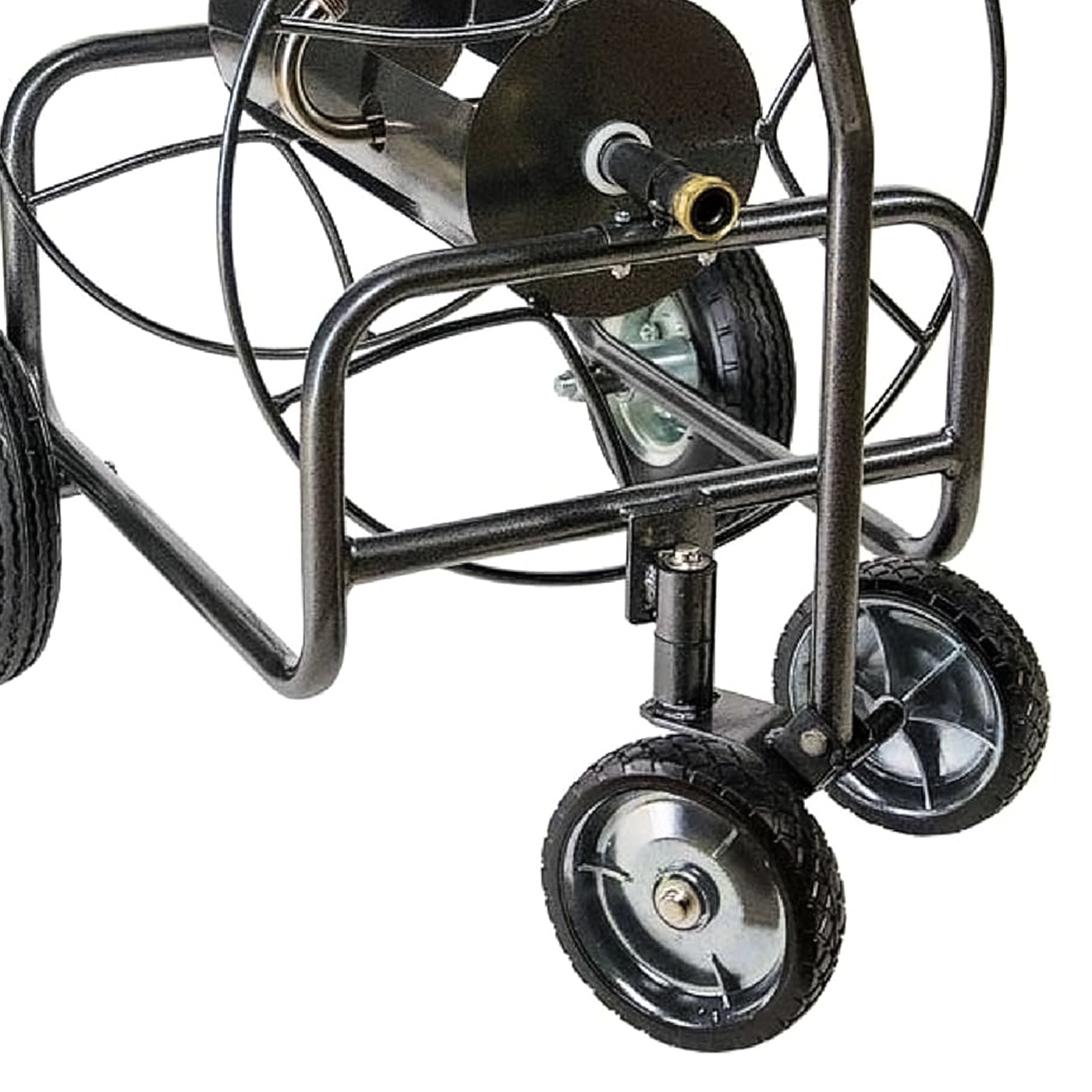 Yard Butler 4 Wheel Heavy Duty Steel Hose Truck Holds 400 Feet of Hose, Black - Smart-nests