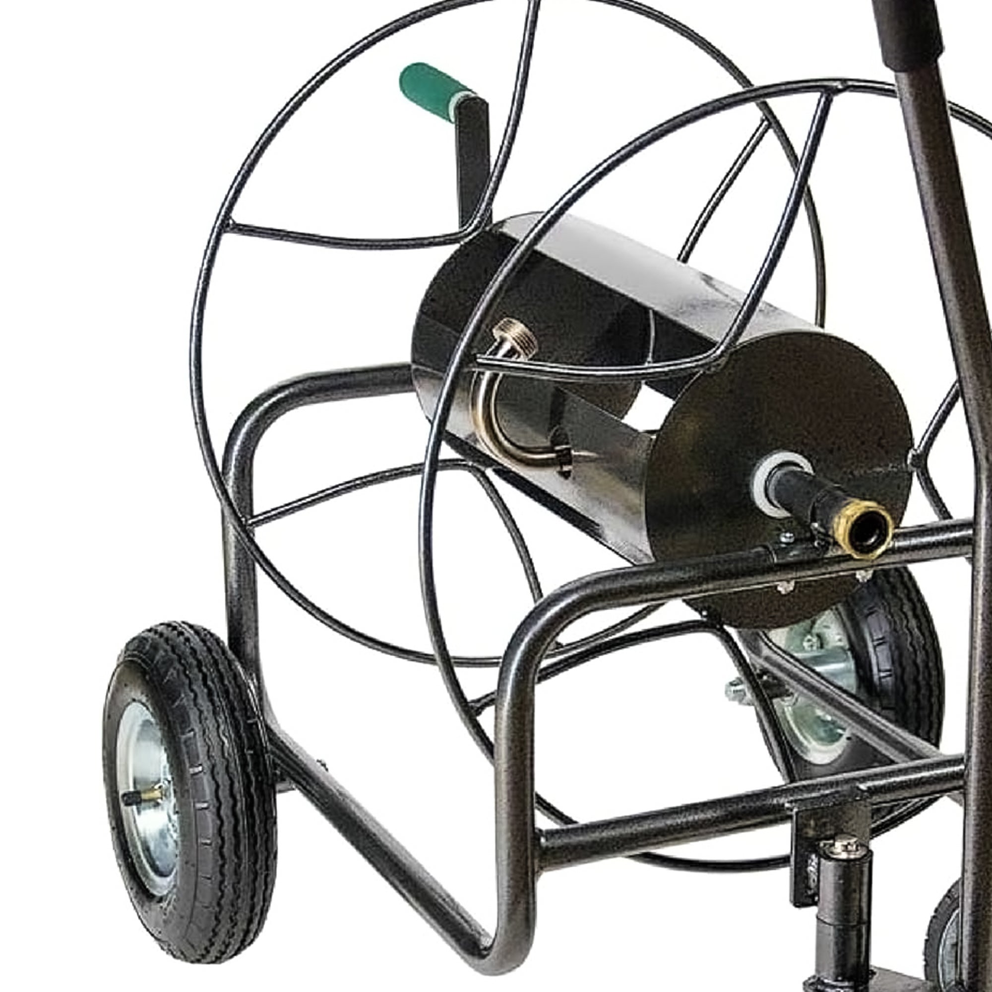 Yard Butler 4 Wheel Heavy Duty Steel Hose Truck Holds 400 Feet of Hose, Black - Smart-nests