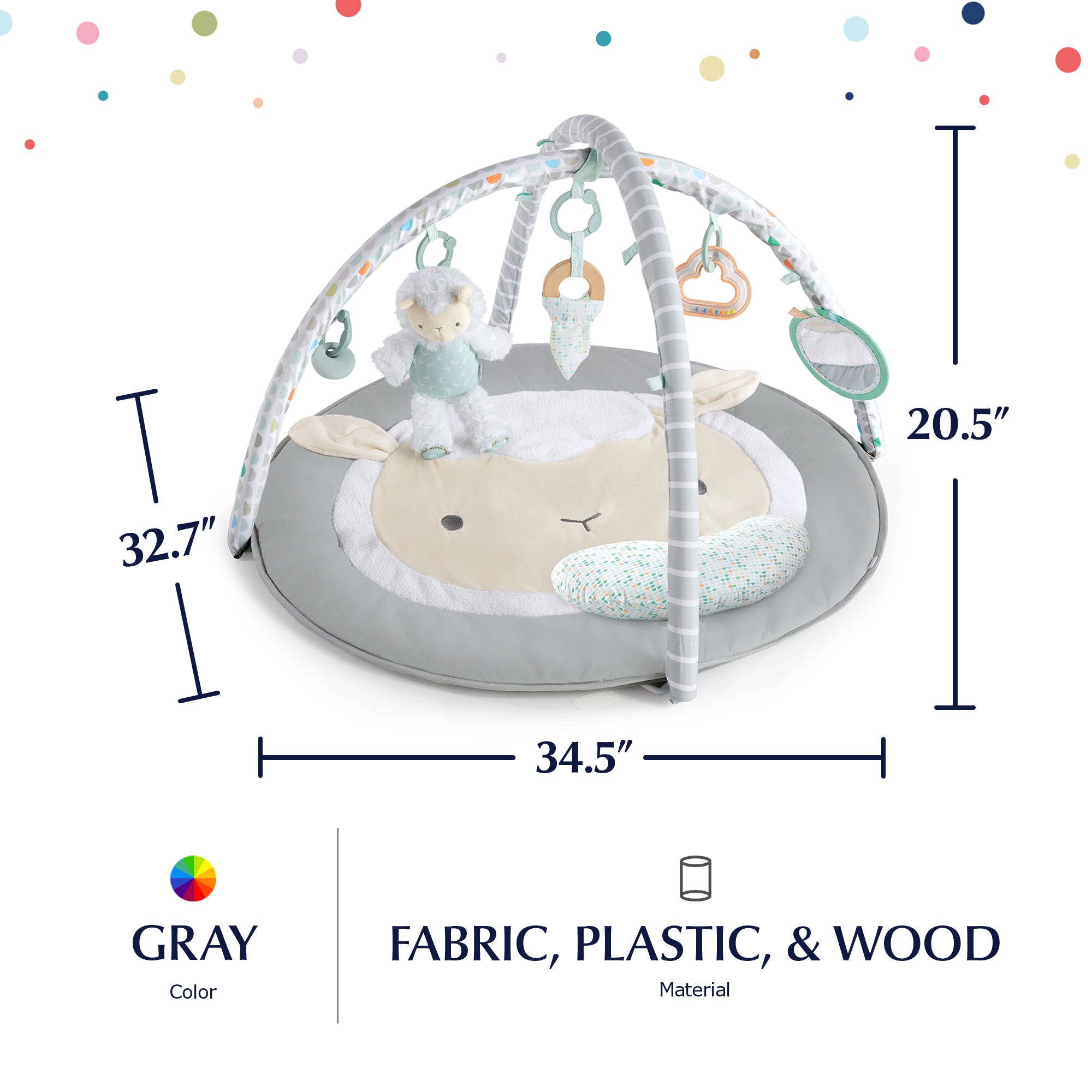 Ingenuity Sheppys Spot Ultra Plush Baby Activity Gym and Tummy Time Mat, Corrie - Smart-nests