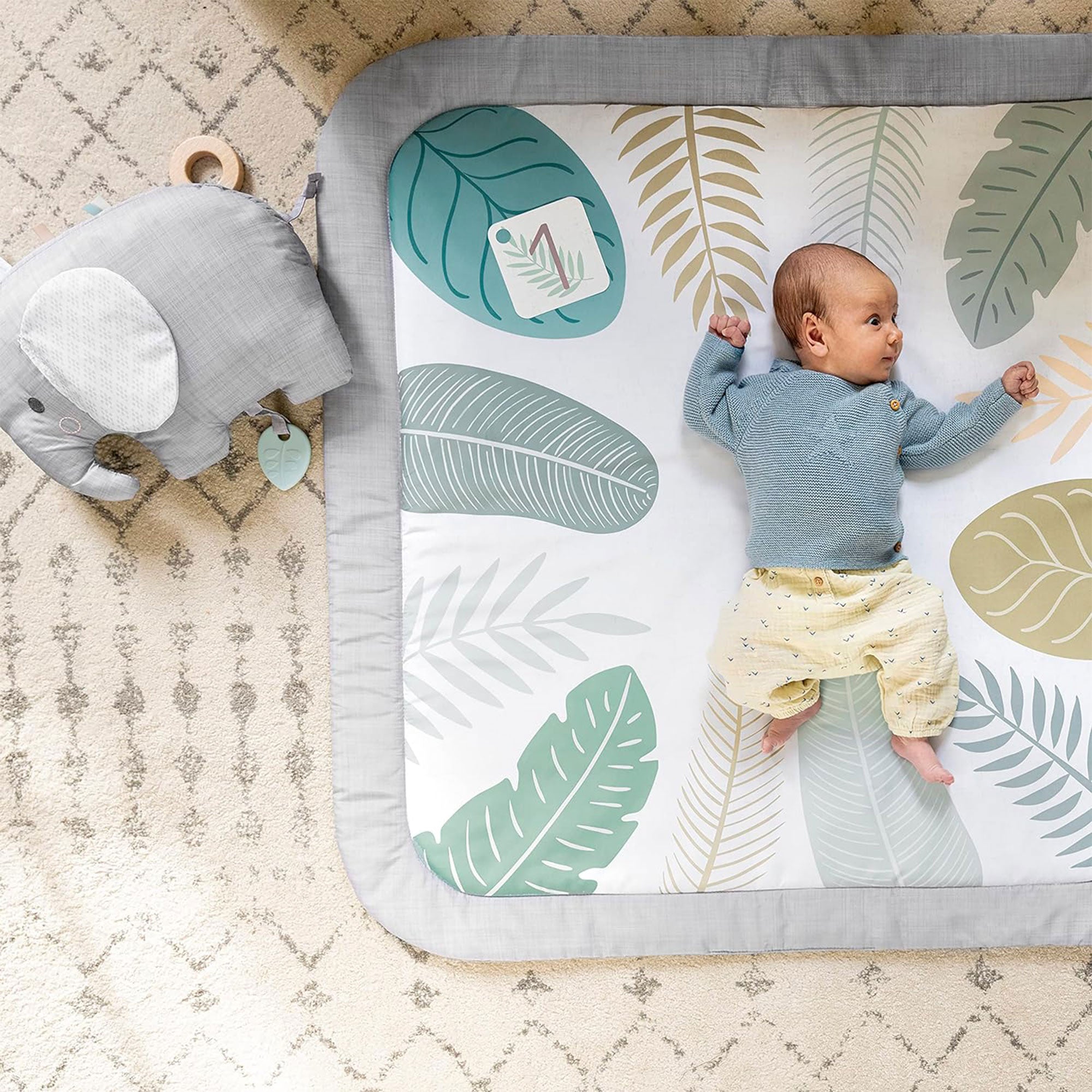 Ingenuity Sprout Spot Baby Milestone Tummy Time Activity Mat and Play Gym Unisex - Smart-nests