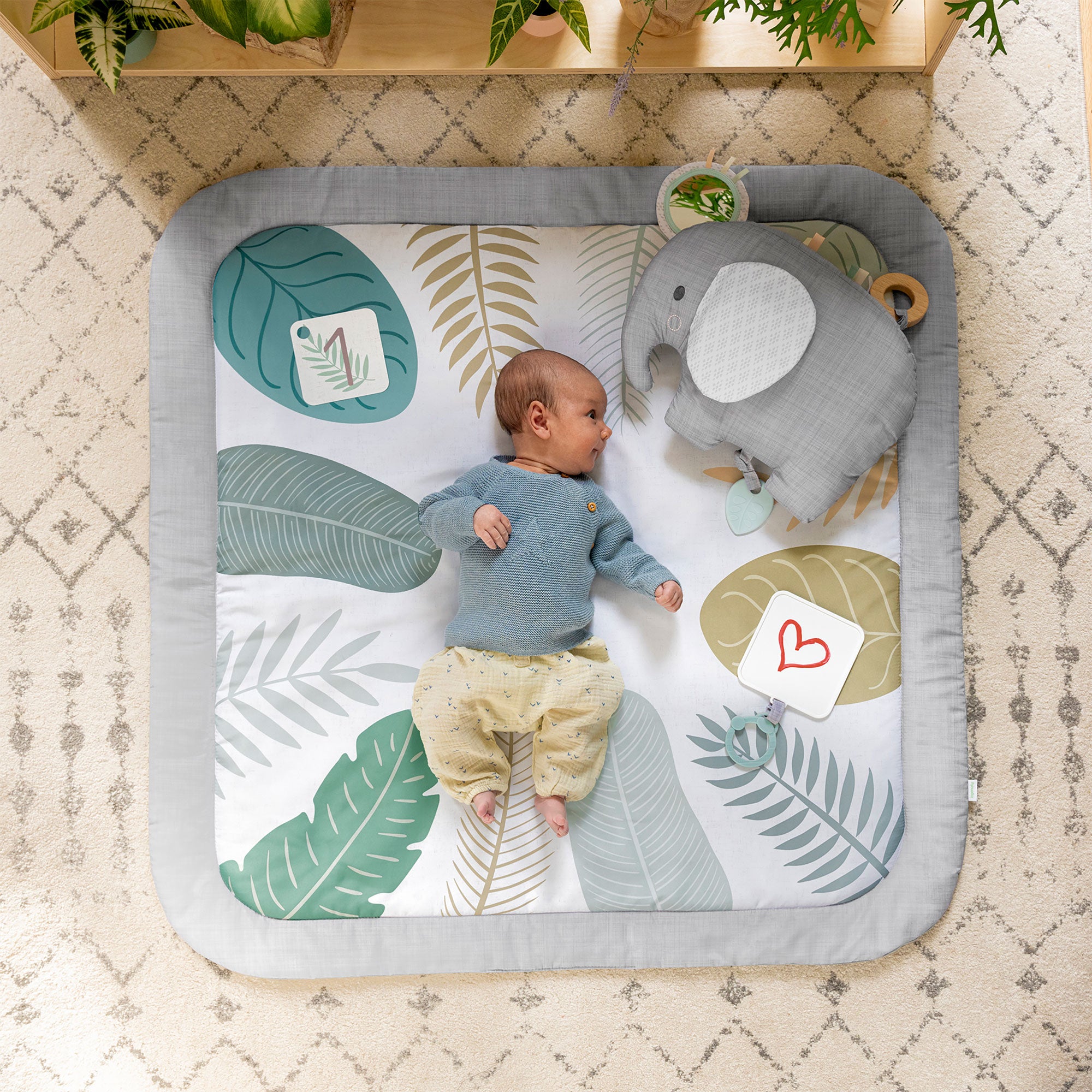 Ingenuity Sprout Spot Baby Milestone Tummy Time Activity Mat and Play Gym Unisex - Smart-nests