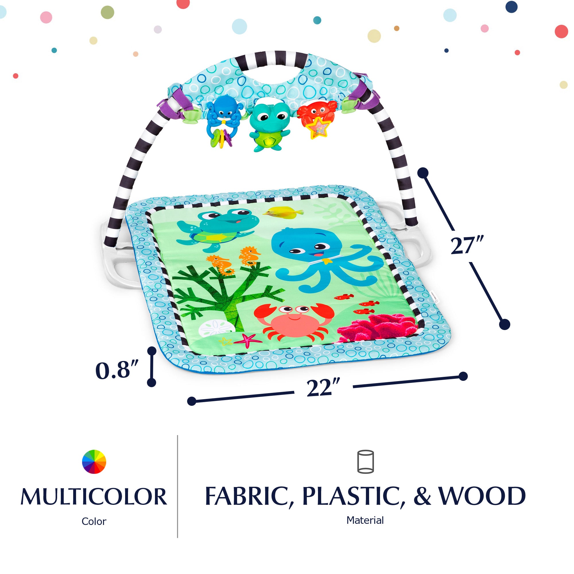 Baby Einstein Neptune's Discovery Reef Baby Tummy Time Activity Gym Toy Bar - Smart-nests