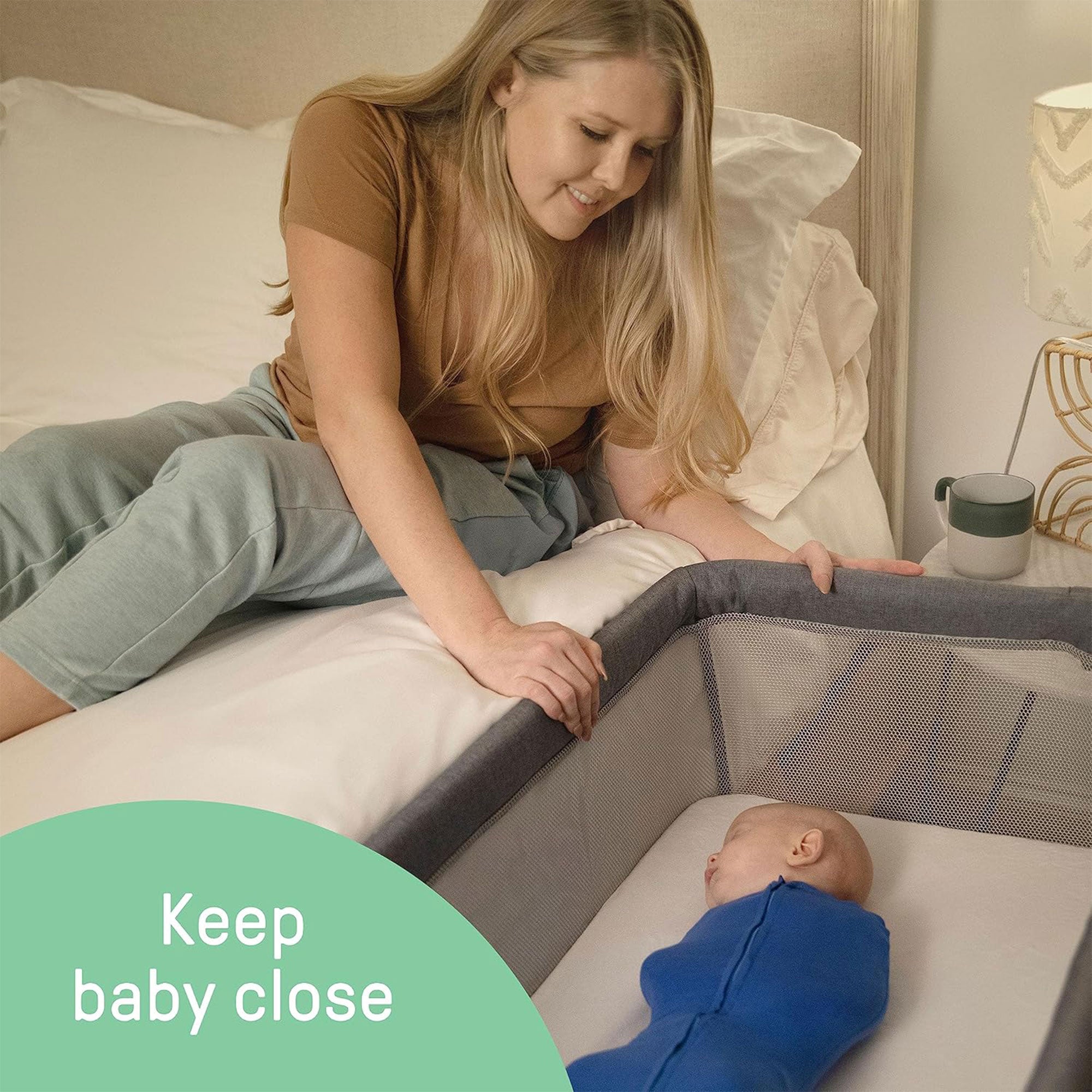 Ingenuity SwaddleMe Beginnings Compact Multi Position Baby Bassinet, Gray Tweed - Smart-nests