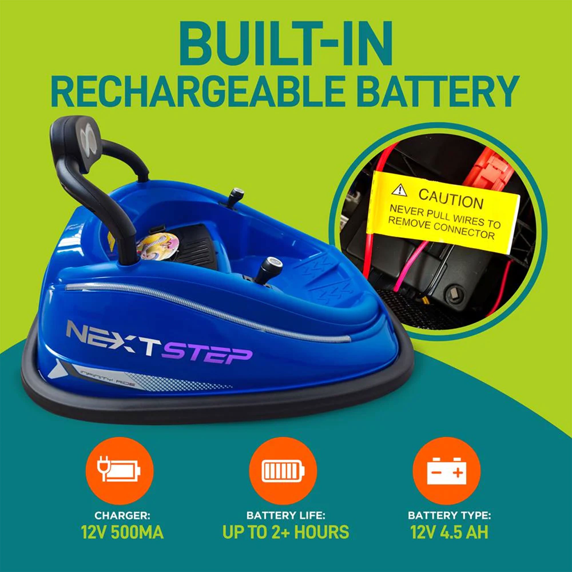 Serenelife 360 Degree Spinning Bumper Car w/Adjustable Belt & Controls, Blue - Smart-nests