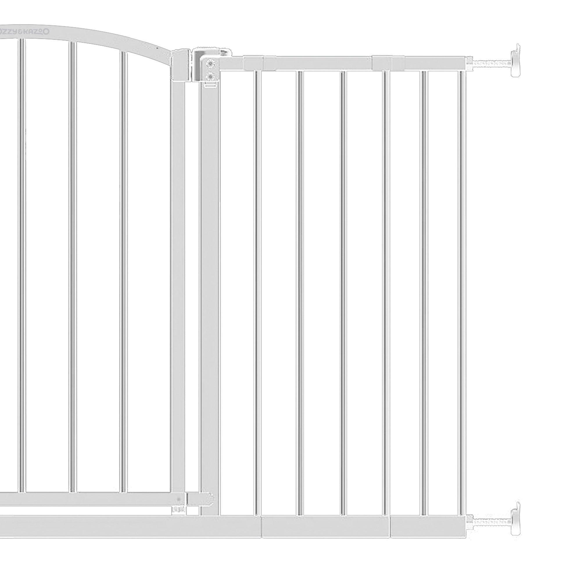 Ozzy & Kazoo 30 Inch Tall Wide Walk Through Dog Gate For Doorways and Stairways