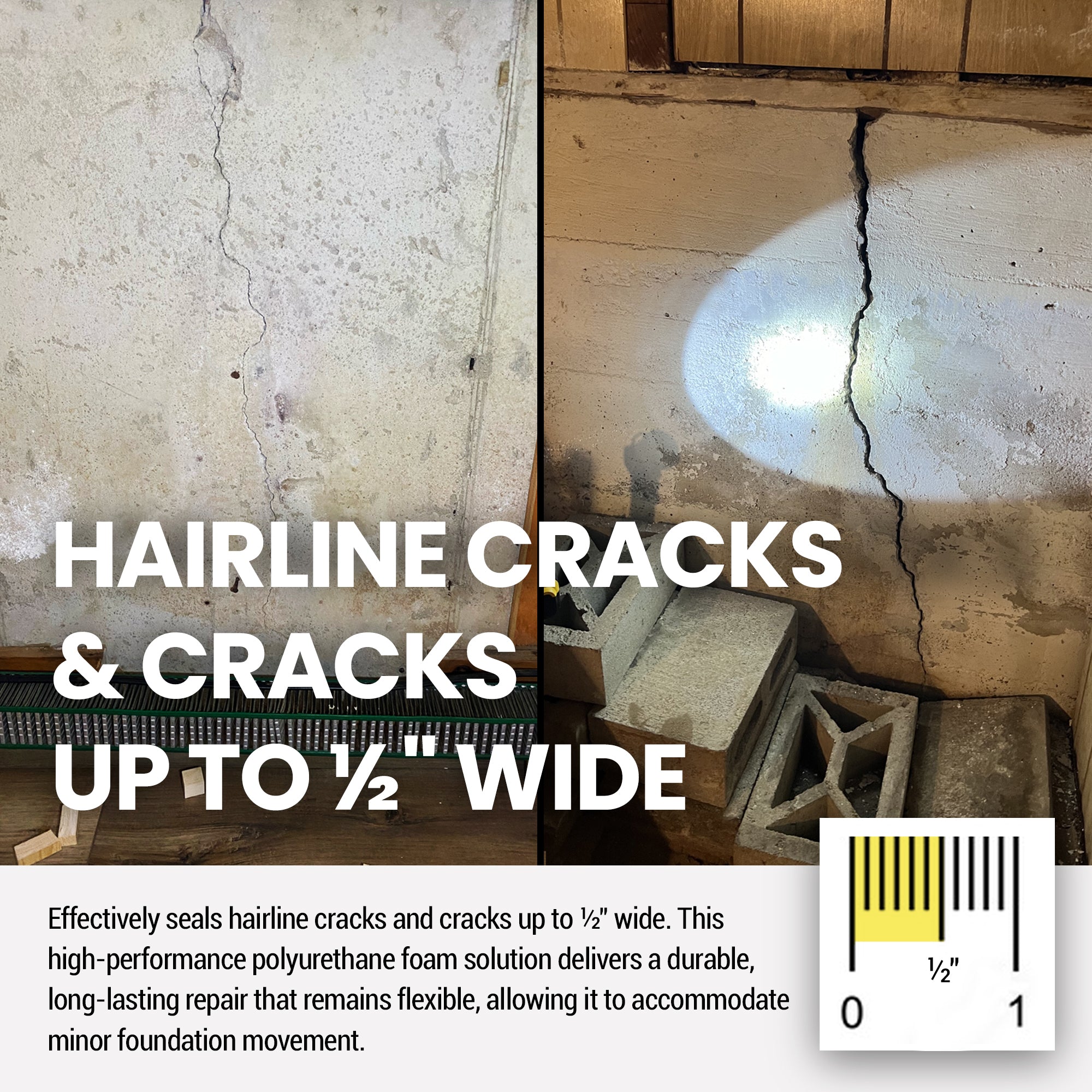 RadonSeal Concrete Foundation Crack DIY Repair Kit for Basement Wall Cracks - Smart-nests
