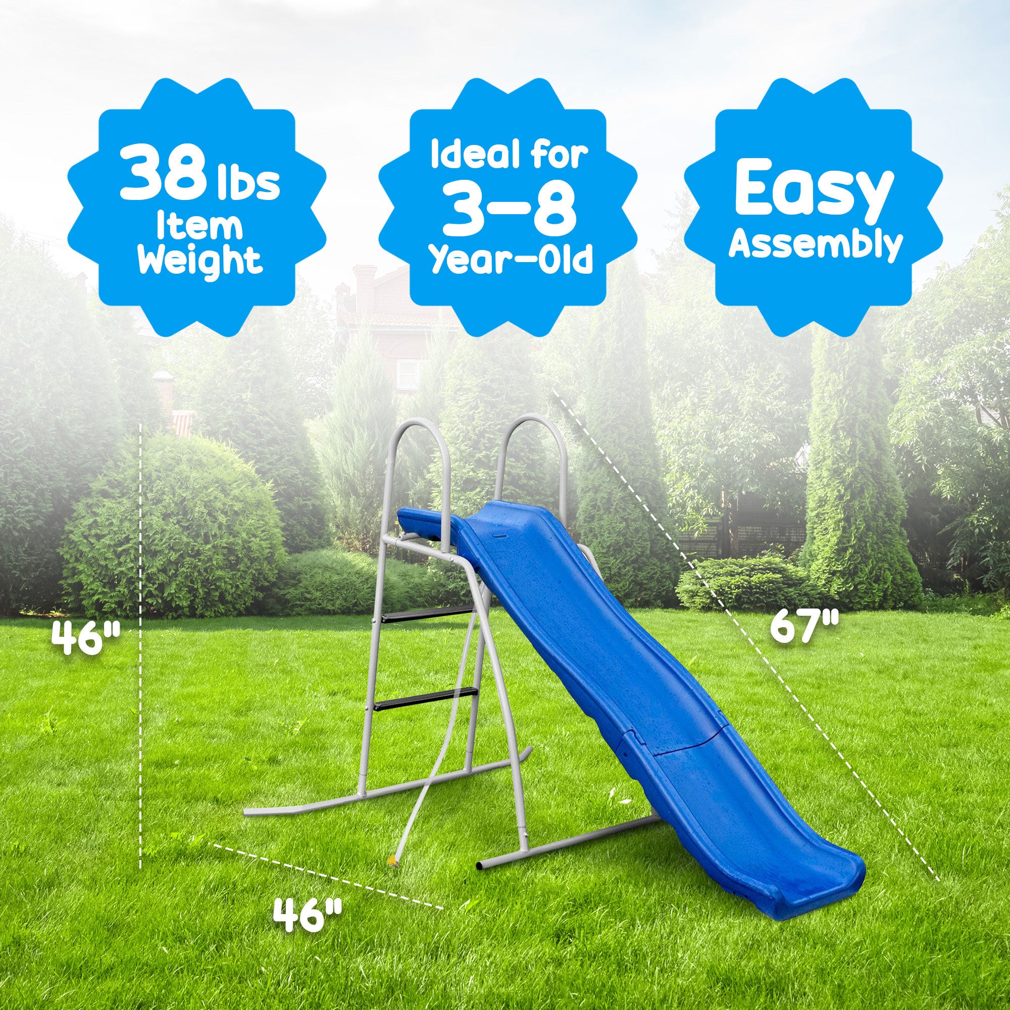 XDP Recreation 6 Foot Water Wave Slide with Built In Adjustable Water Sprinkler - Smart-nests