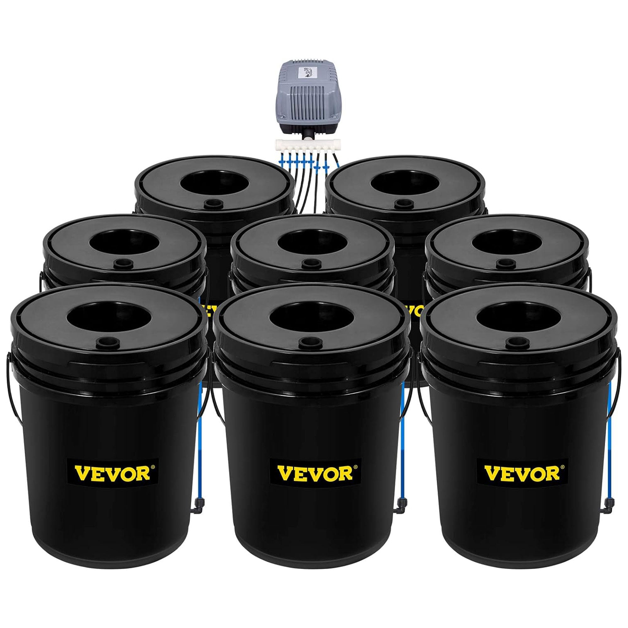Vevor DWC Hydroponic System Deep Water Growing Buckets with Pump and Air Stone - Smart-nests
