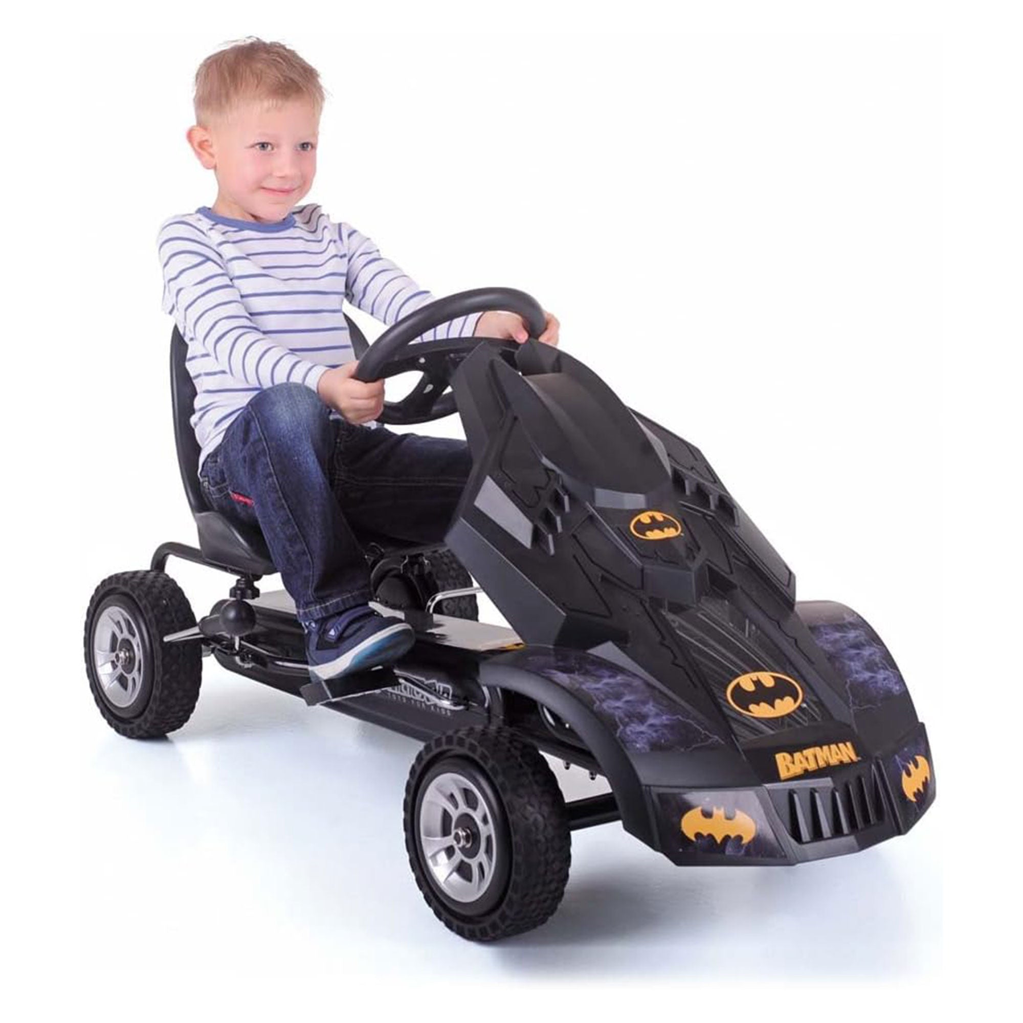 Hauck Bat Mobile Pedal Go Kart Superhero Ride On Batman Vehicle for Kids, Black - Smart-nests