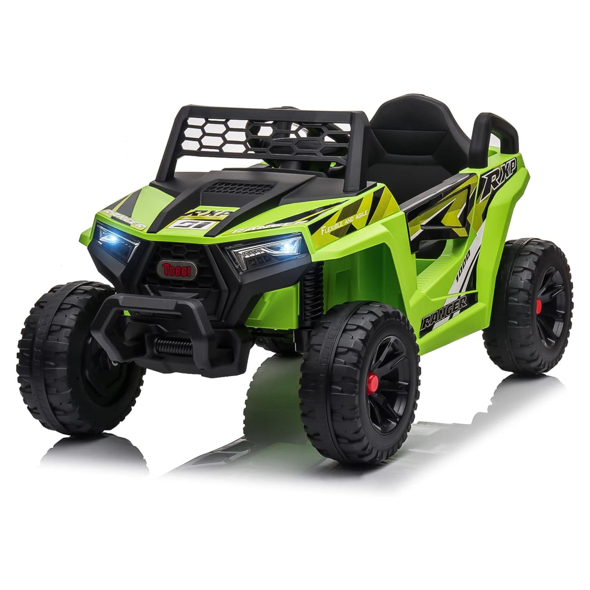 TOBBI 12 Volt Kids Ride on Electric Car Off Road UTV Truck with Horn, Green - Smart-nests
