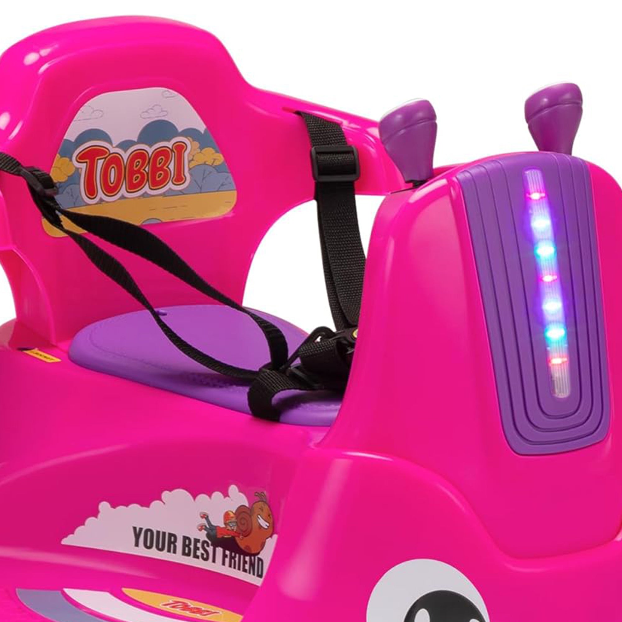 TOBBI 12V Snail Baby Bumper Electric Car, Kids Ride On Toy with Remote, Rose Red - Smart-nests