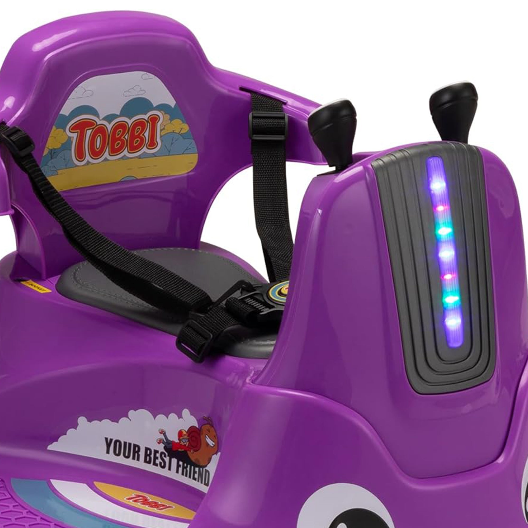 TOBBI 12V Snail Baby Bumper Electric Car, Kids Ride On Toy with Remote, Purple - Smart-nests
