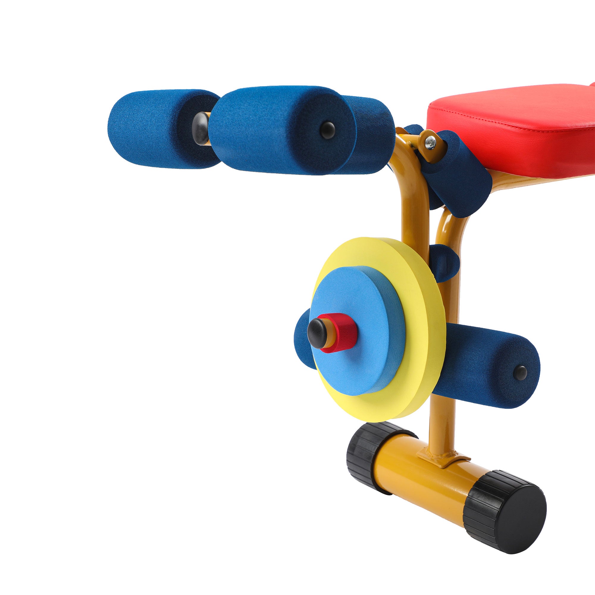 HolaHatha Kids Weight Bench Set with 35" Bench & Adjustable Headrest, Multicolor - Smart-nests