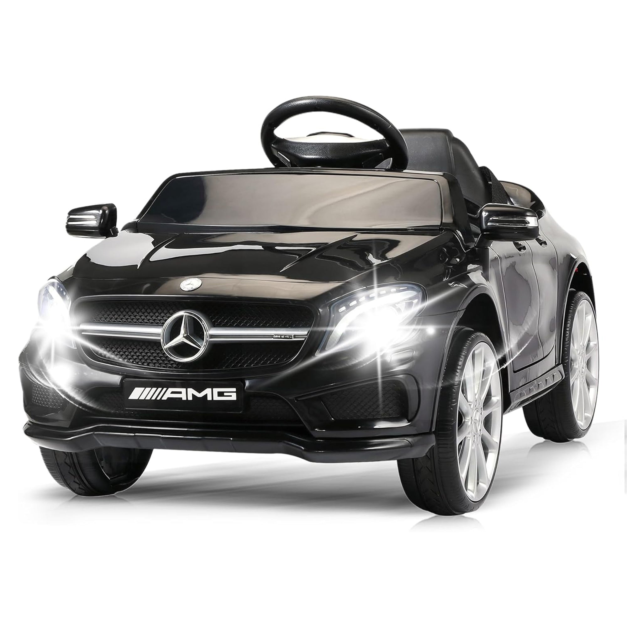 TOBBI 6 Volt Kids Electric Battery Powered Ride On Toy Mercedes Benz Car, Black - Smart-nests