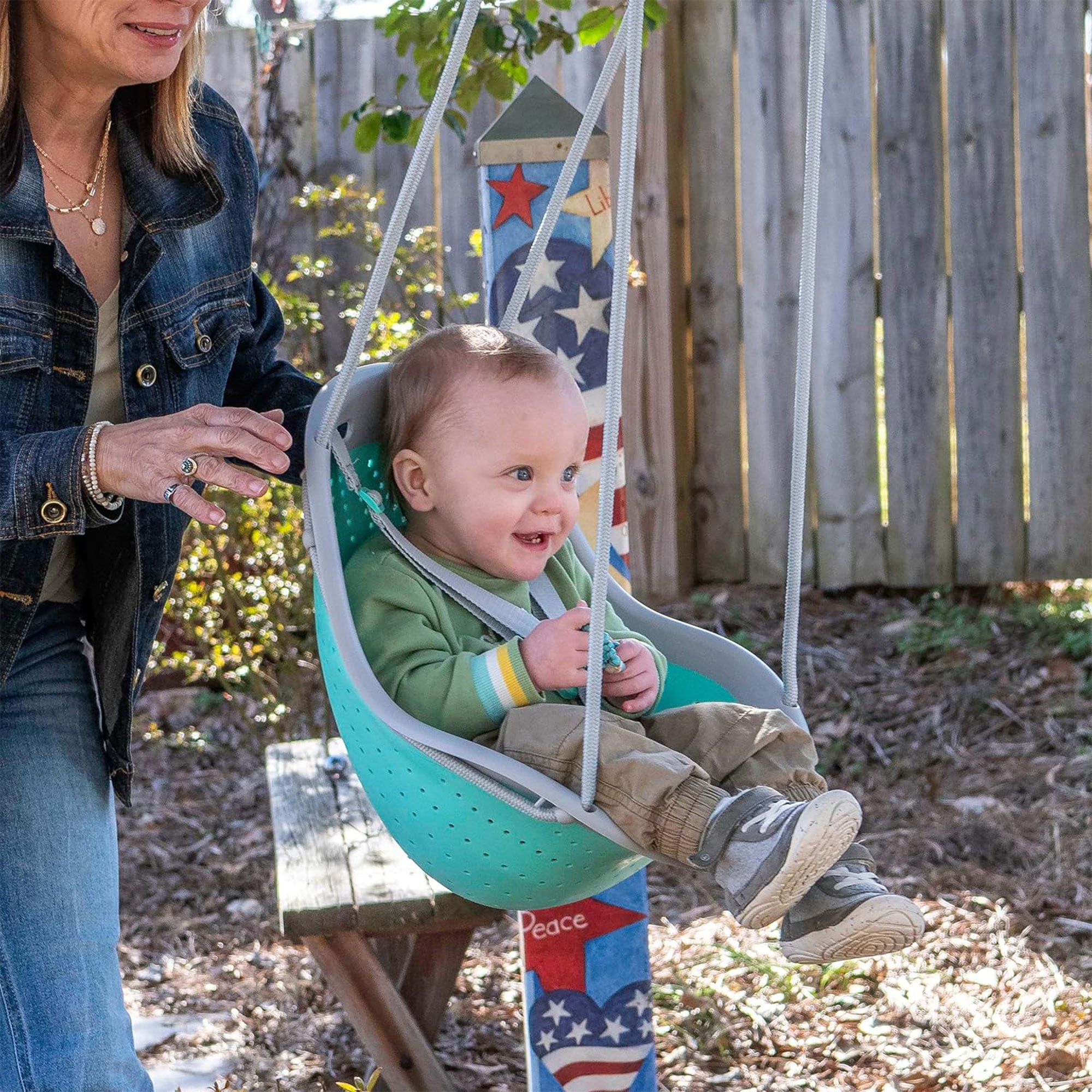 Sweeng Child Swing with Ease Z Adjust Harness Straps and Easy Hang Metal Hooks - Smart-nests