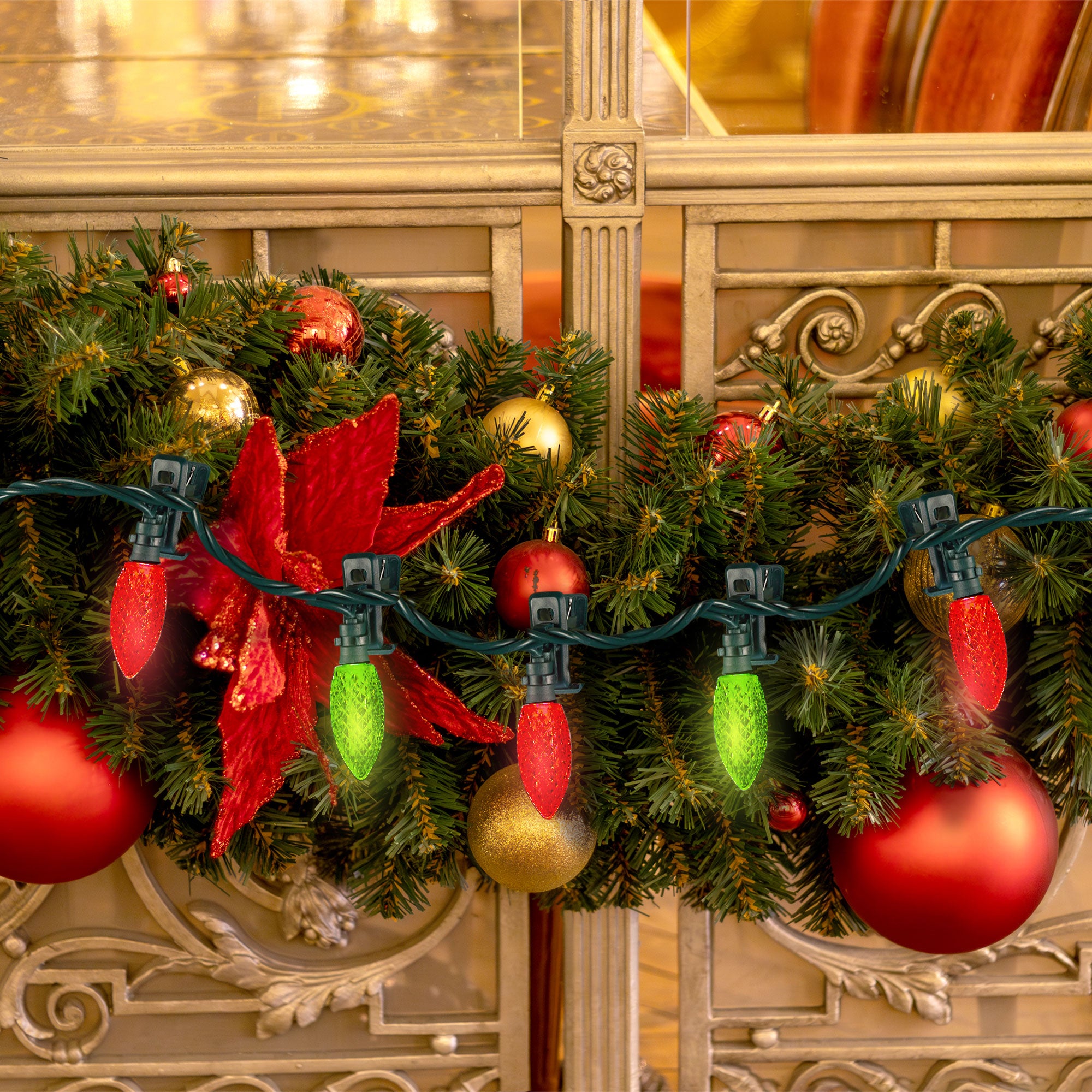 NOMA Quick Clip C9 LED Christmas String Lights, 100 Multicolored Bulbs (4 Pack) - Smart-nests