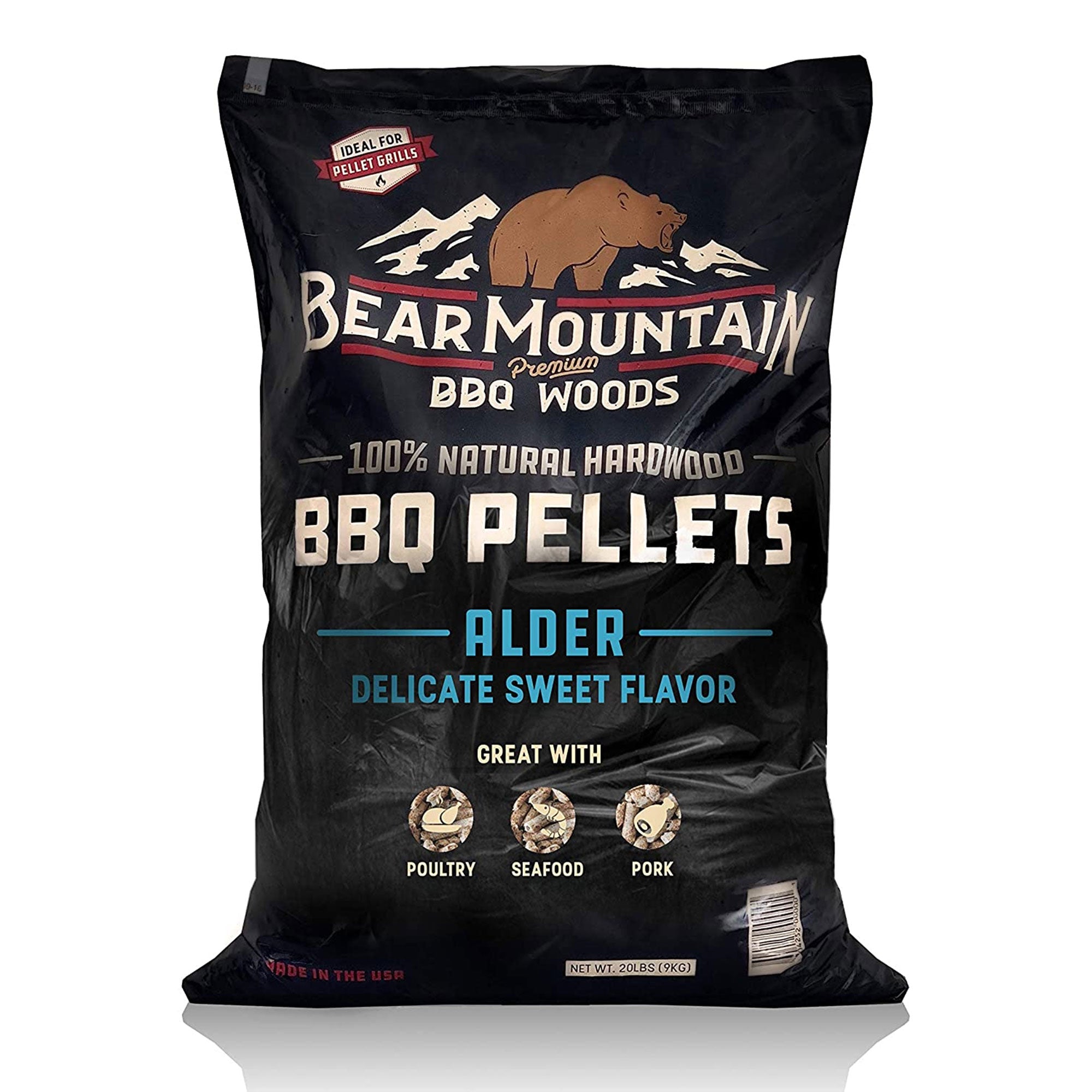 Bear Mountain 100 Percent Natural Alder Sweet Flavor Pellets, 20 Pounds (2 Pack) - Smart-nests