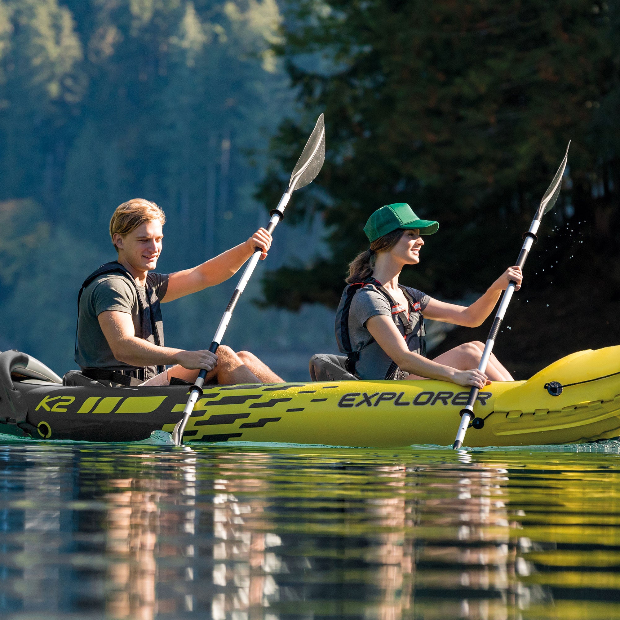 Intex 86" Lightweight Aluminum Double Oar Inflatable Kayak Paddle, Black, 2 Pack - Smart-nests