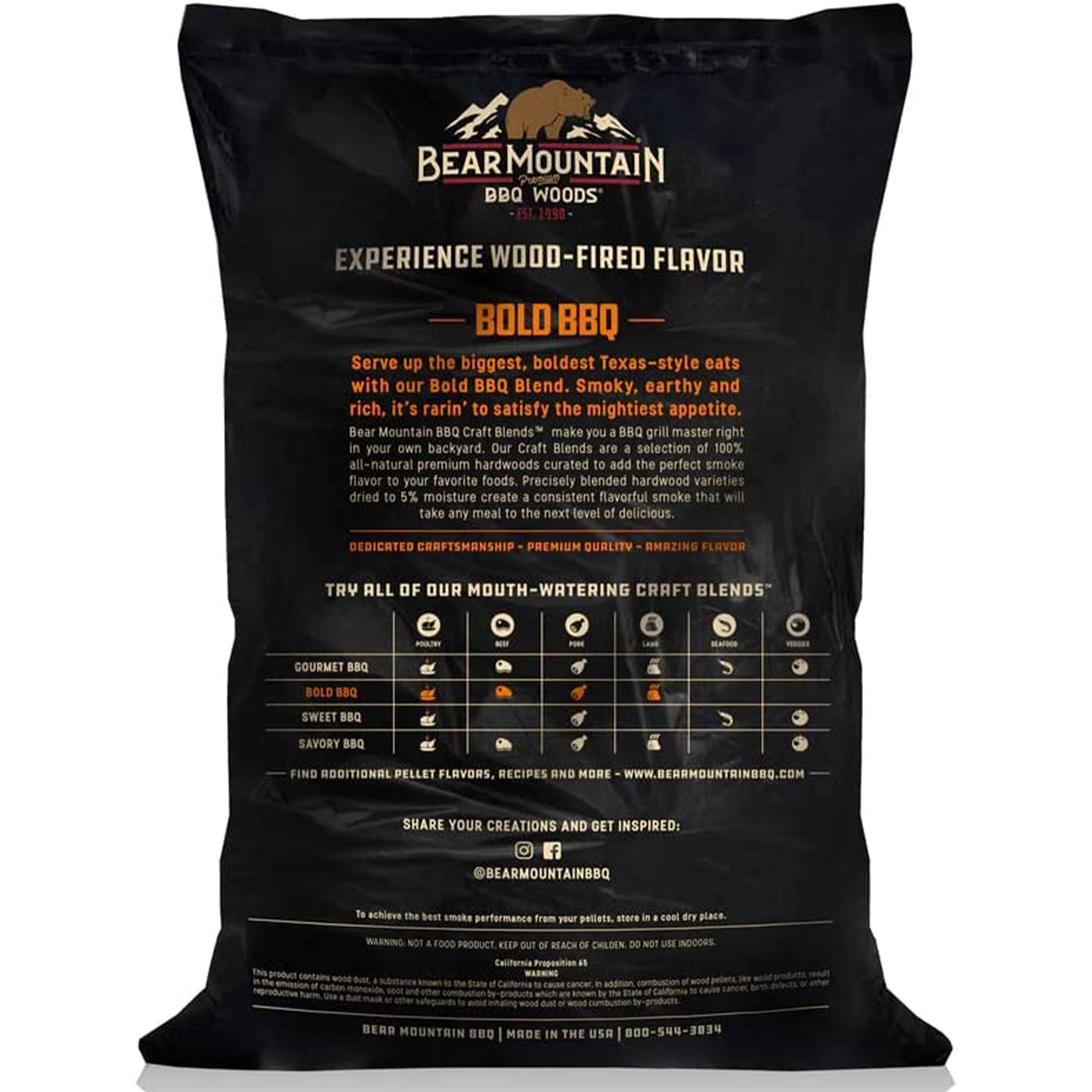 Bear Mountain BBQ Hardwood Bold Craft Blends Smoker Pellets, 20 Pounds (2 Pack) - Smart-nests
