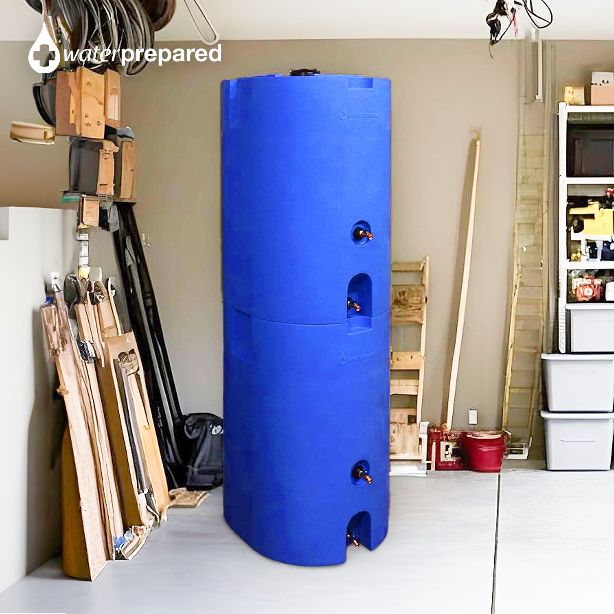 WaterPrepared 160 Gal Stackable Design Utility Water Tank w/ Large Cap, (4 Pack)