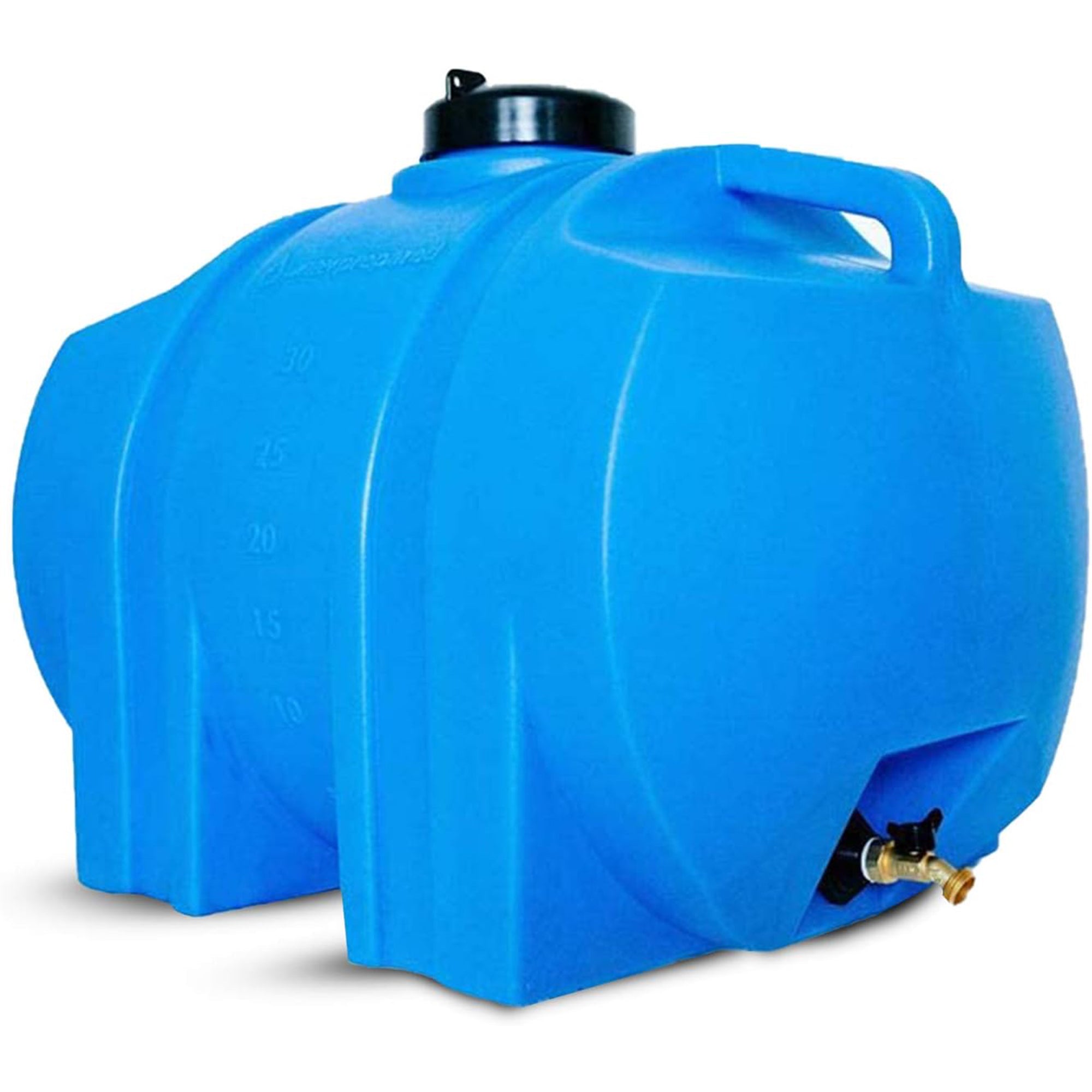 WaterPrepared 35 Gal Water Tank w/ Large Cap, Brass Spigot & Handles (2 Pack) - Smart-nests
