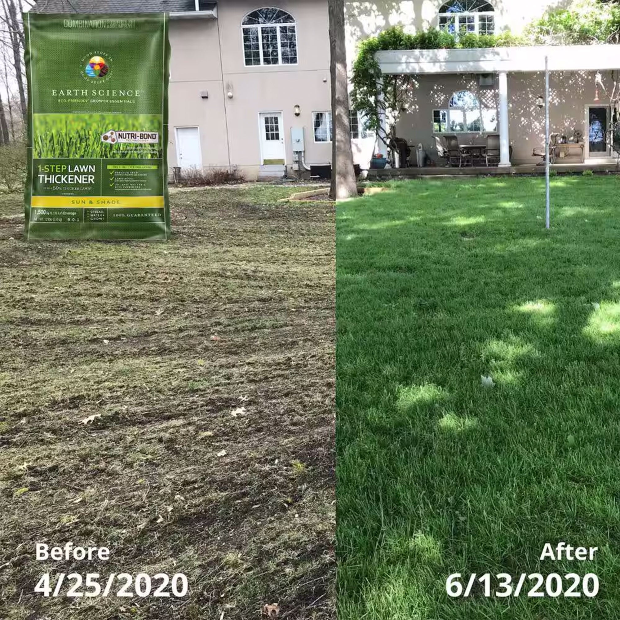 Earth Science 1 Step Sun & Shade Lawn Thickener Seed for Thin Lawns, 12 Pounds - Smart-nests