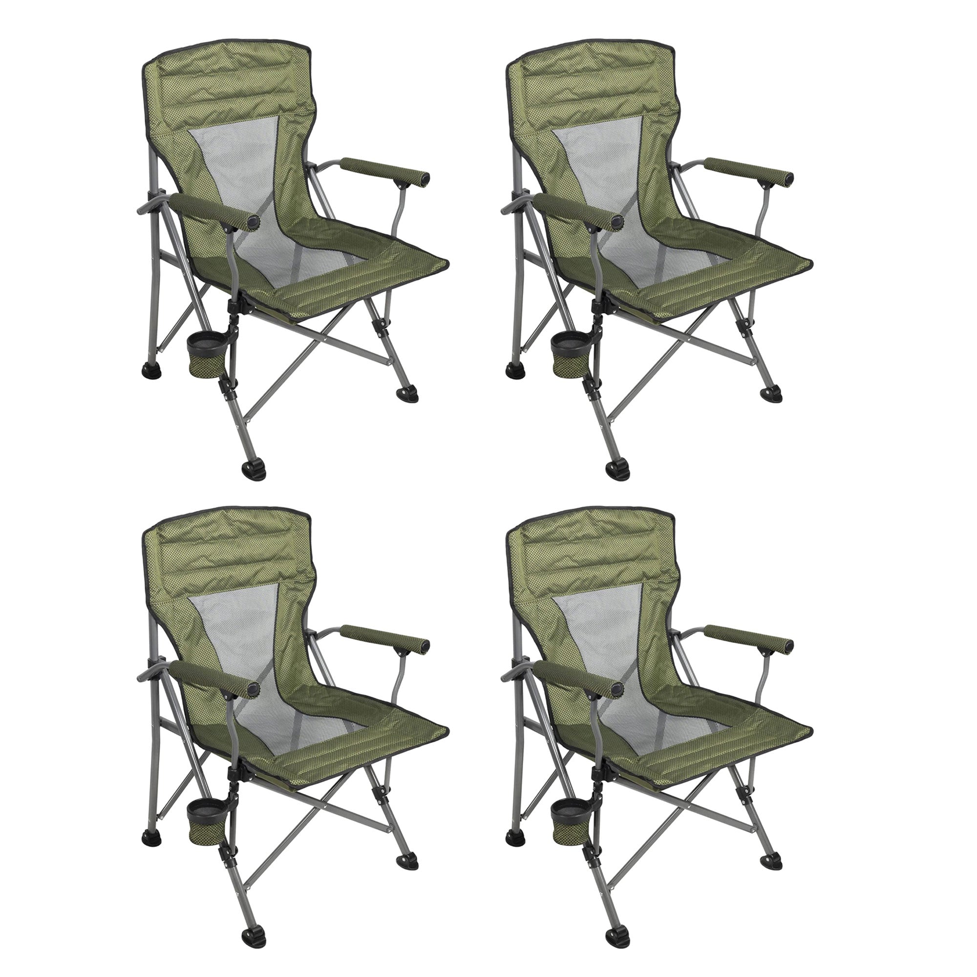 Four Seasons Courtyard Quad Sports Oversized Folding Arm Chairs, 4 Pack, Green - Smart-nests
