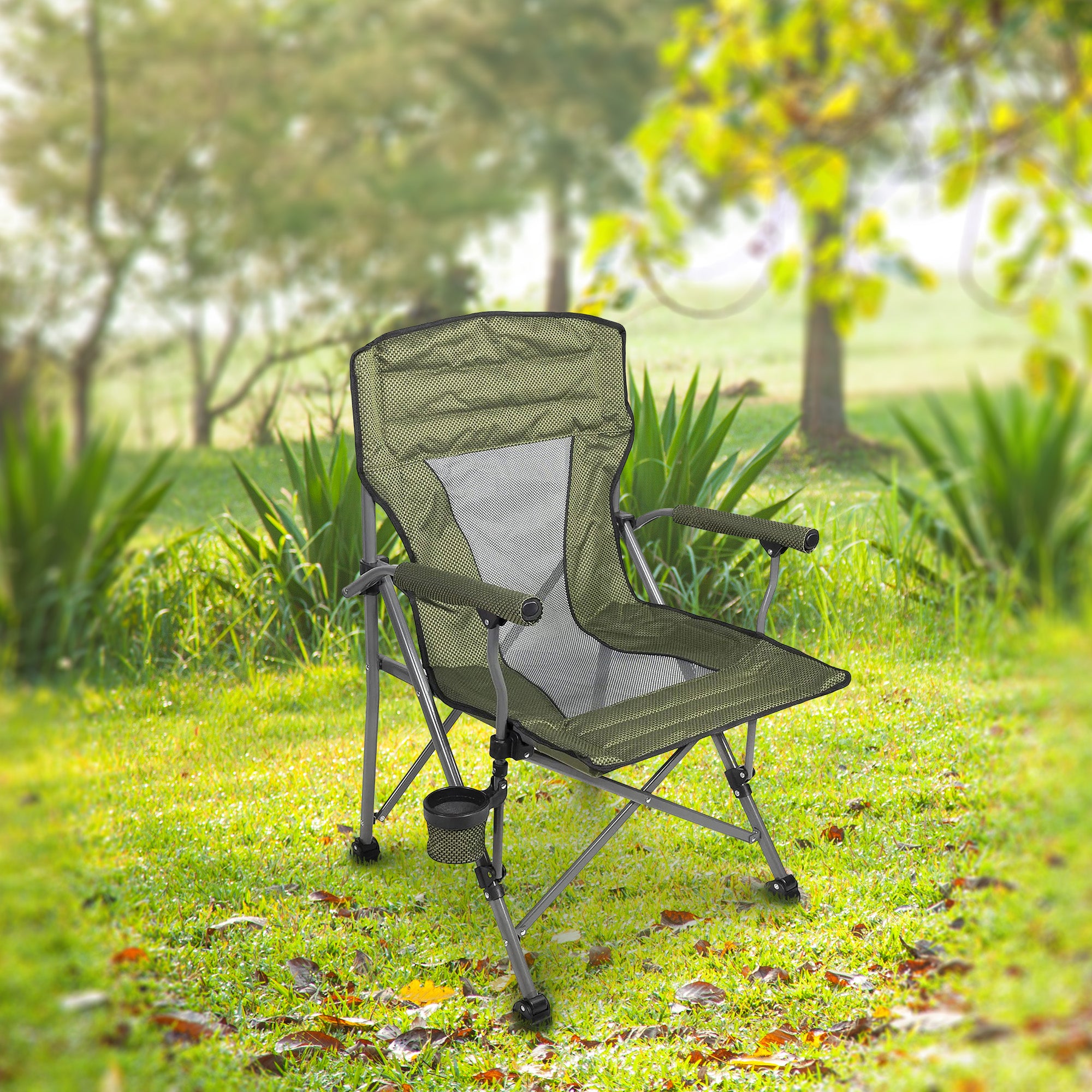 Four Seasons Courtyard Quad Sports Oversized Folding Arm Chairs, 4 Pack, Green - Smart-nests
