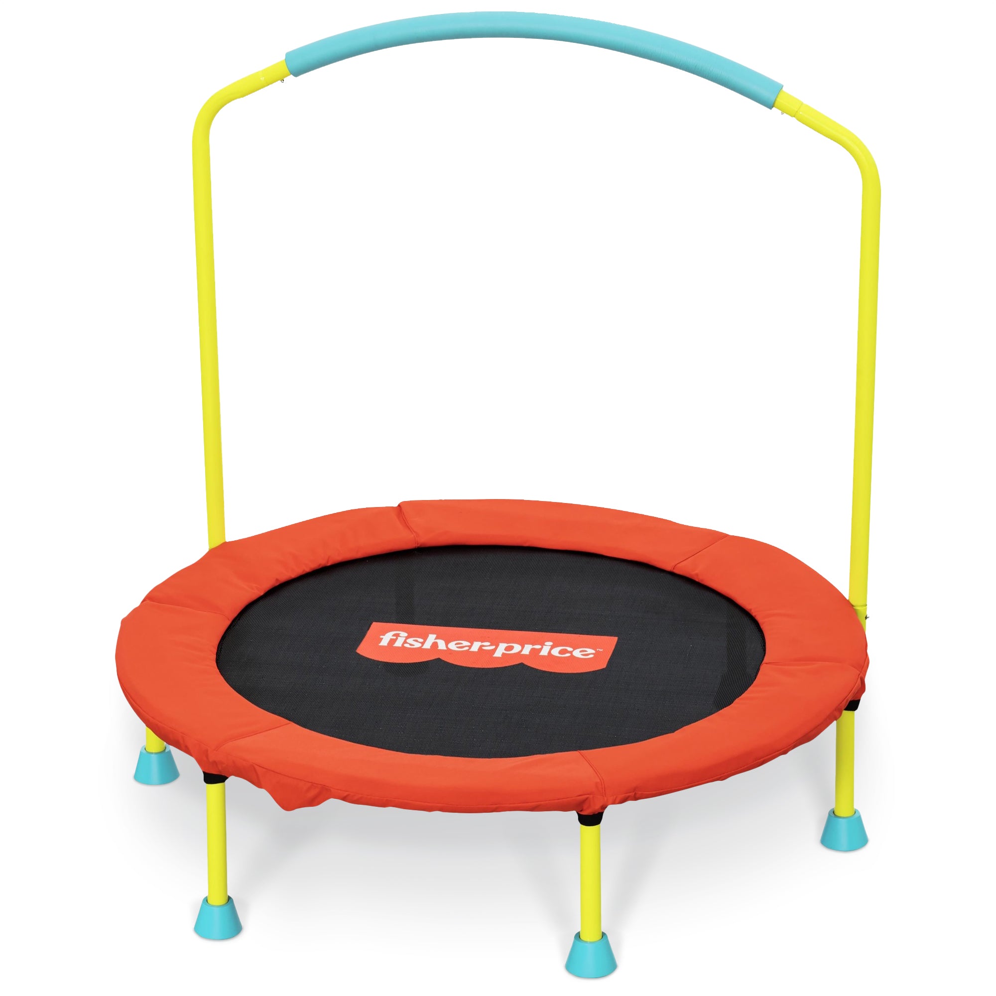 Fisher-Price WonderJump 36" Round Indoor Mini Trampoline Kids Toy, Multicolor - Smart-nests