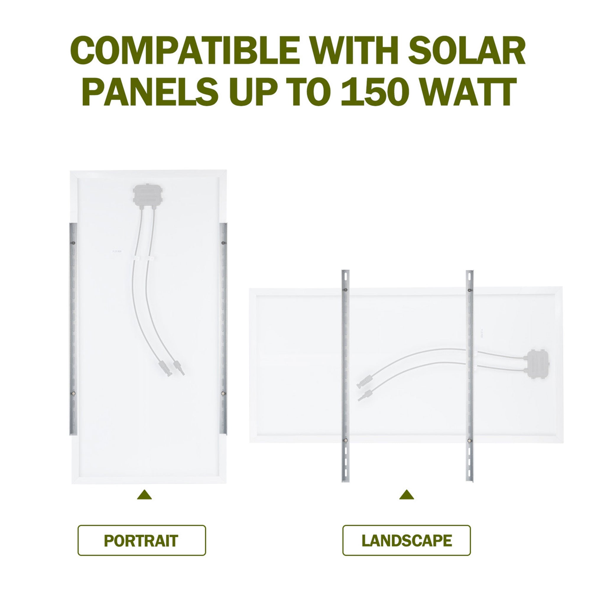 HQST Adjustable Solar Panel Tilt Mounting Brackets, 28” for 150W Panels, White - Smart-nests