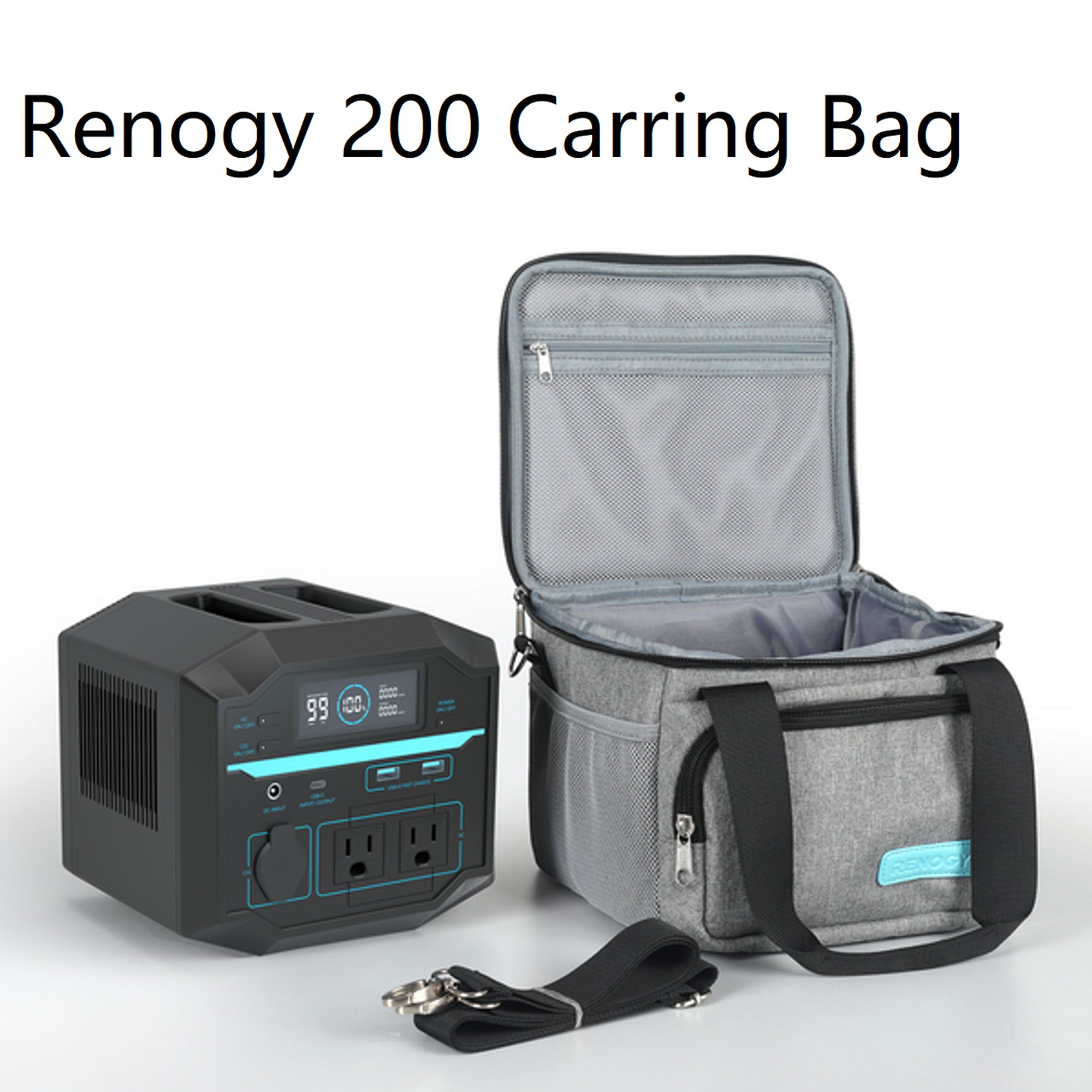 Renogy Carrying Bag with Handle and Strap, for Portable Power Station 200, Gray - Smart-nests