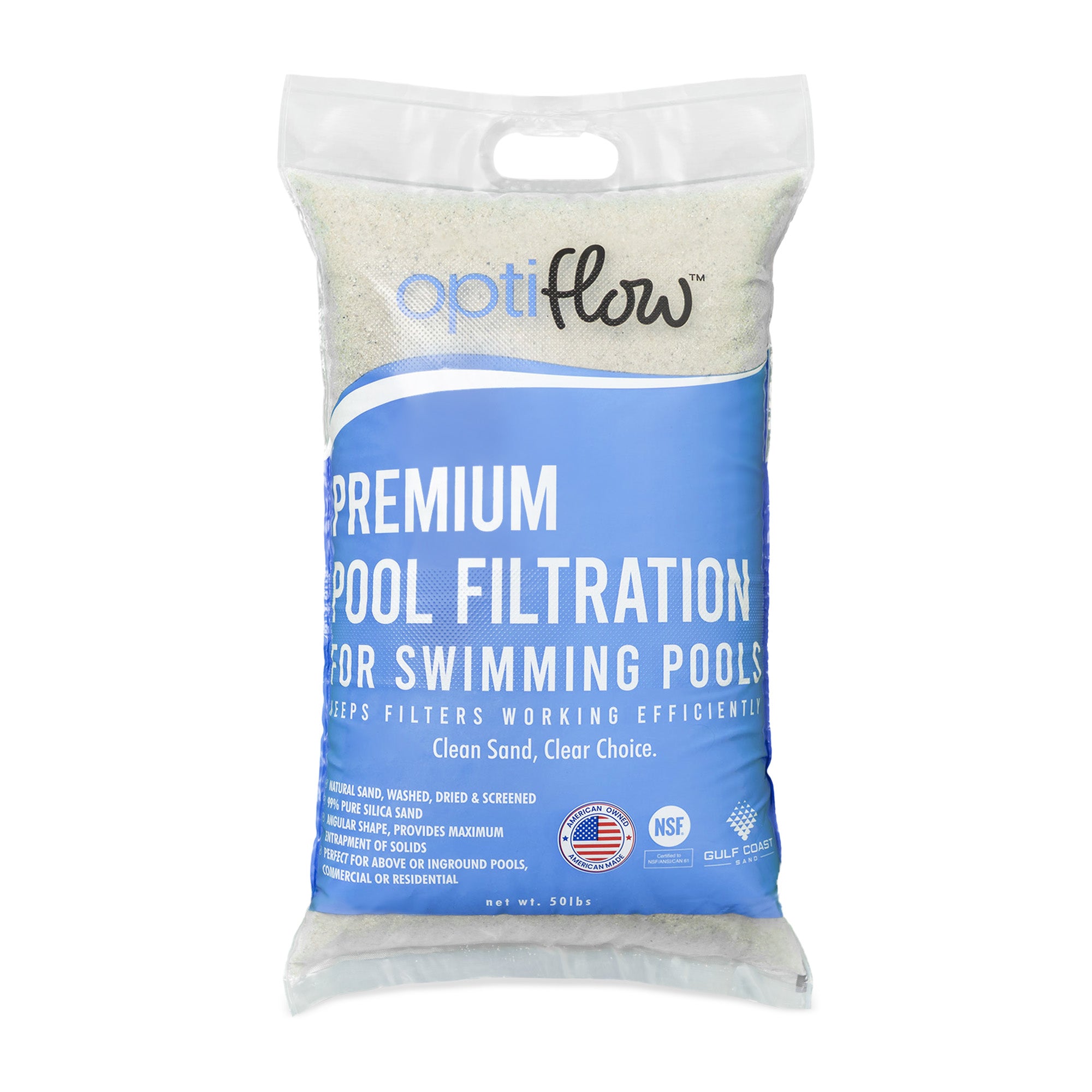 OptiFlow 50 Lb Premium Pool Filtration Angular Sand with Pure Silica Formula - Smart-nests