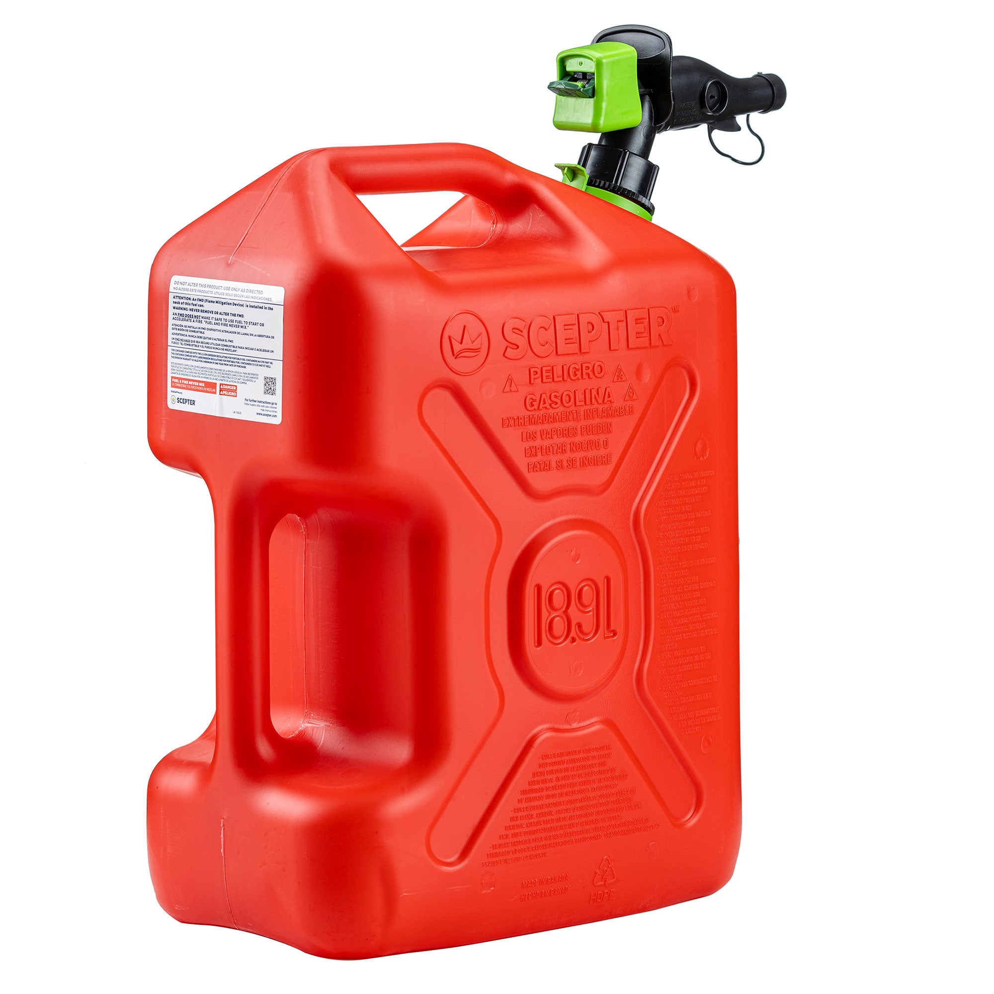Scepter SmartControl Dual Handle Diesel Gas Container Jug, 5 Gal, 2 Pack, Red - Smart-nests