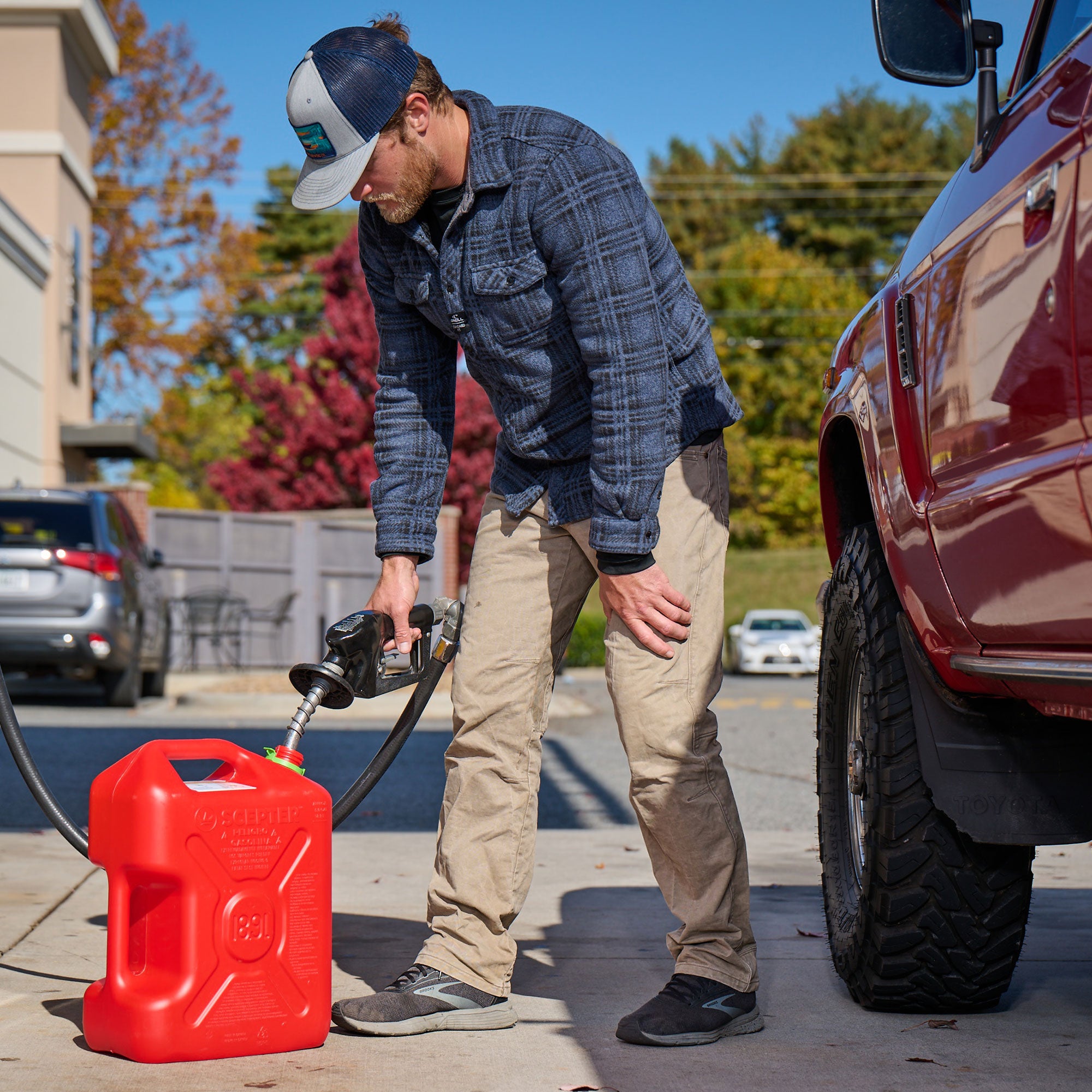 Scepter SmartControl Dual Handle Diesel Gas Container Jug, 5 Gal, 4 Pack, Red - Smart-nests