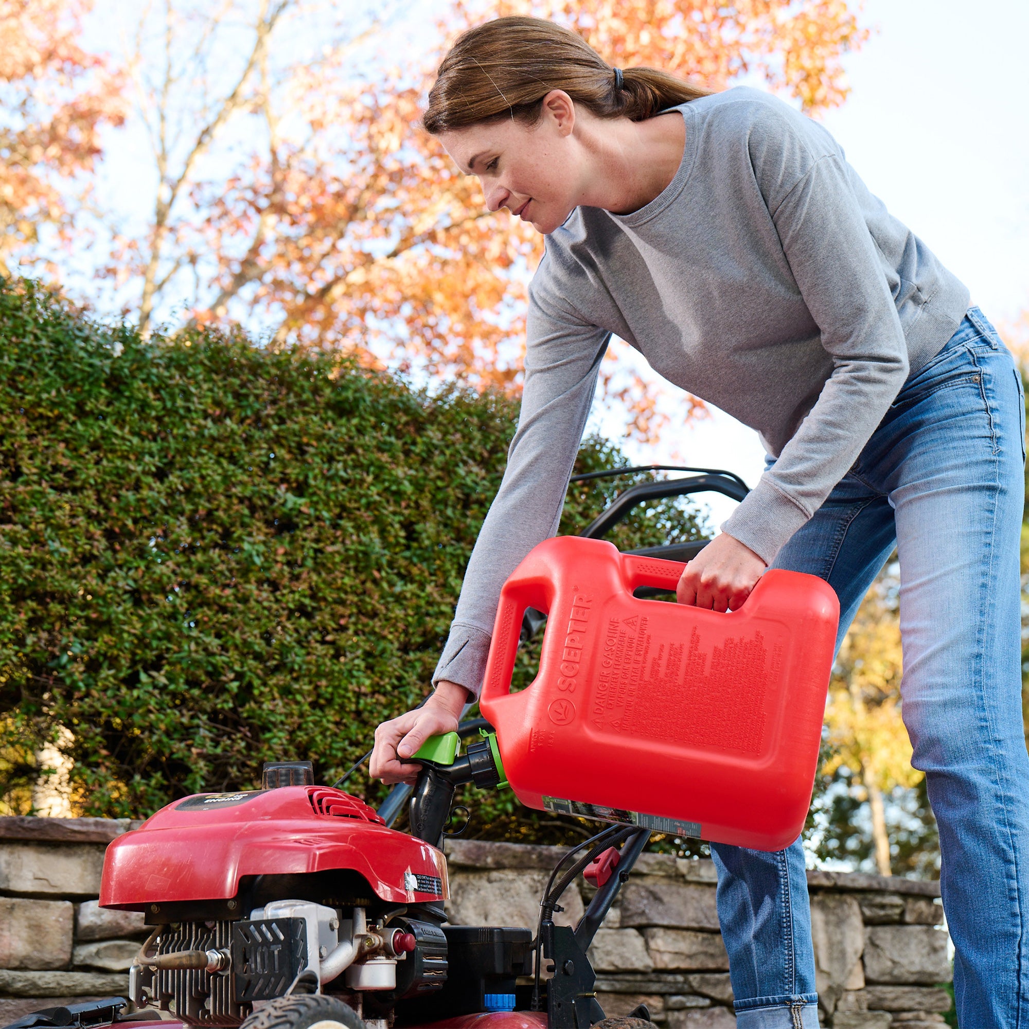 Scepter SmartControl Dual Handle 5 Gal Gasoline Can Jug with Funnel, 2 Pack, Red - Smart-nests
