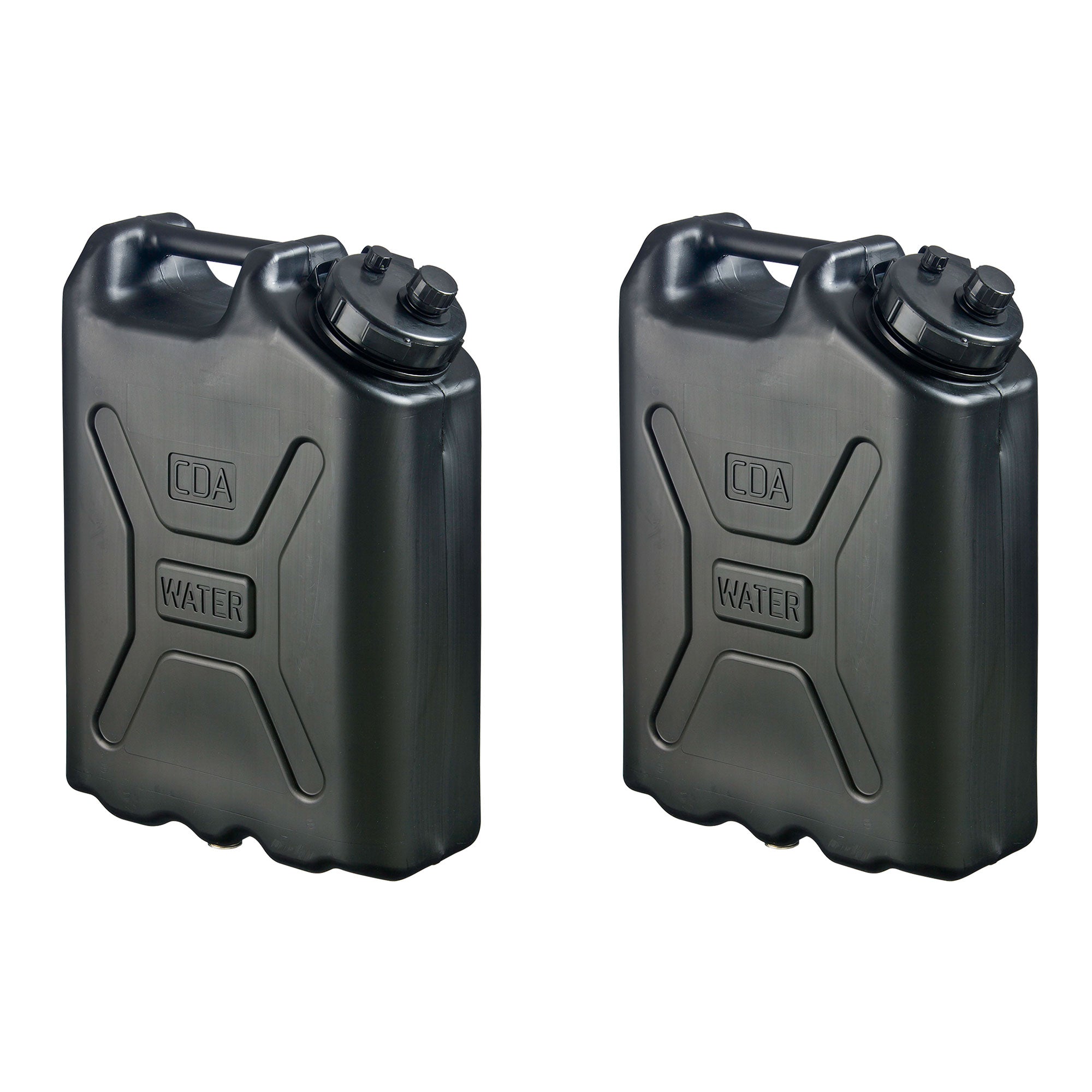 Scepter 5 Gallon Heavy Duty Military Style HDPE Water Container, (2 Pack), Black - Smart-nests