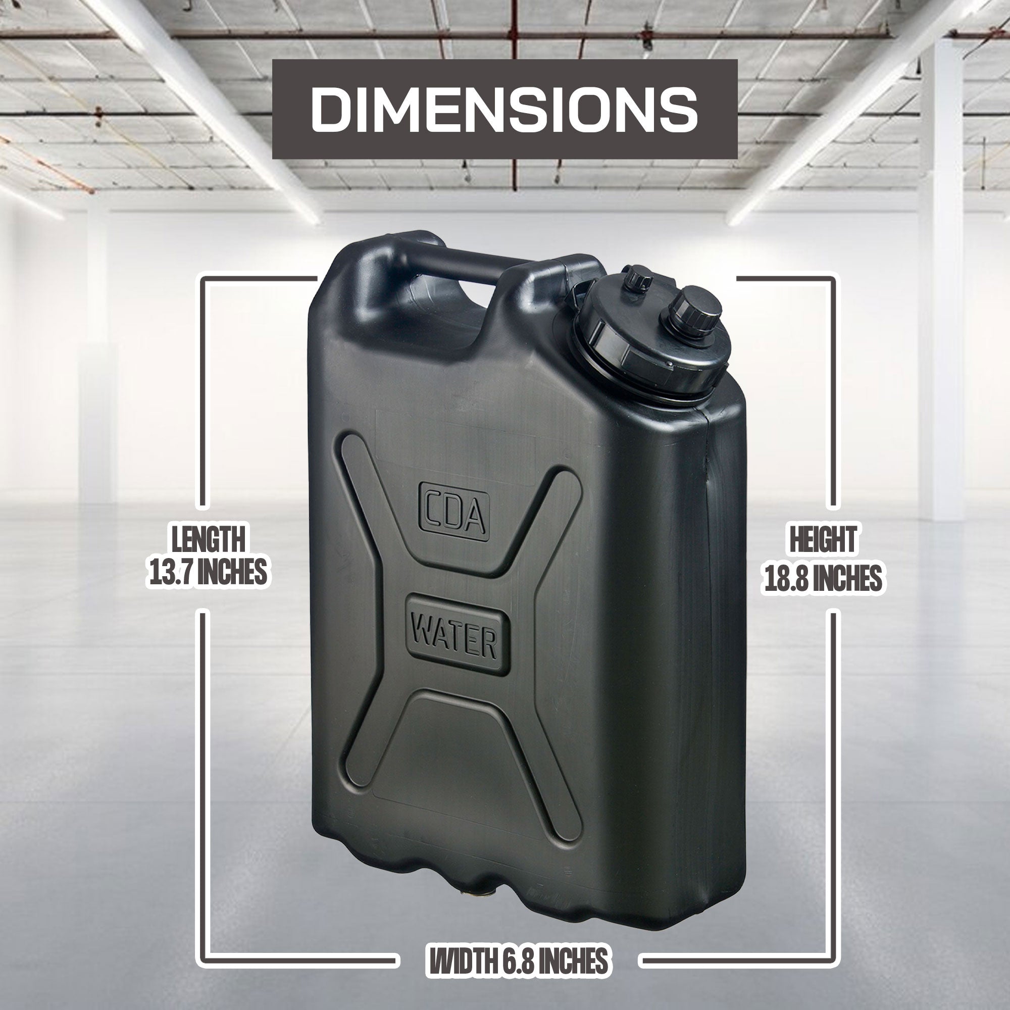 Scepter 5 Gallon Heavy Duty Military Style HDPE Water Container, (4 Pack), Black - Smart-nests