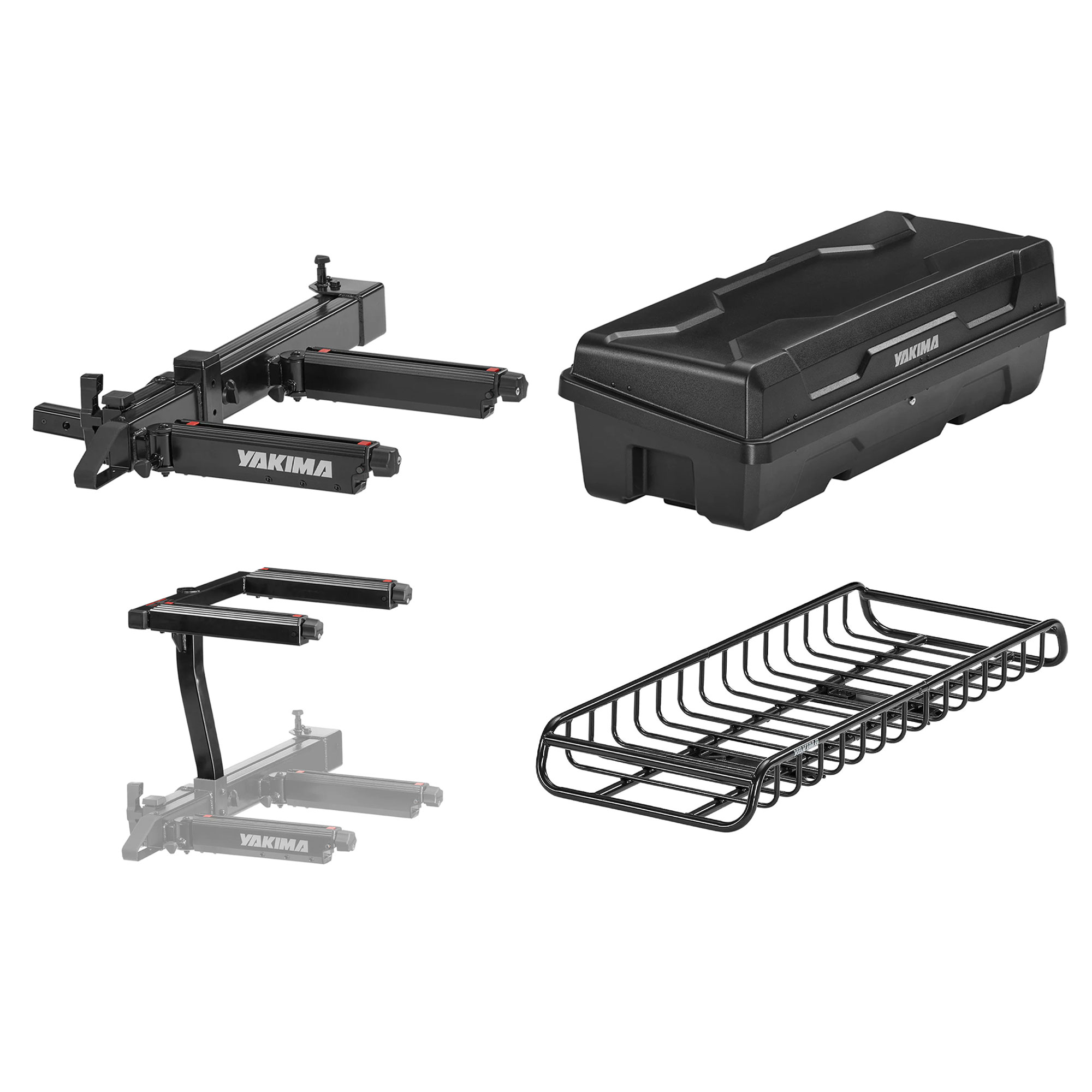 Yakima EXO SwingBase, GearLocker Box, TopShelf Rack and GearWarrior Basket Mount - Smart-nests